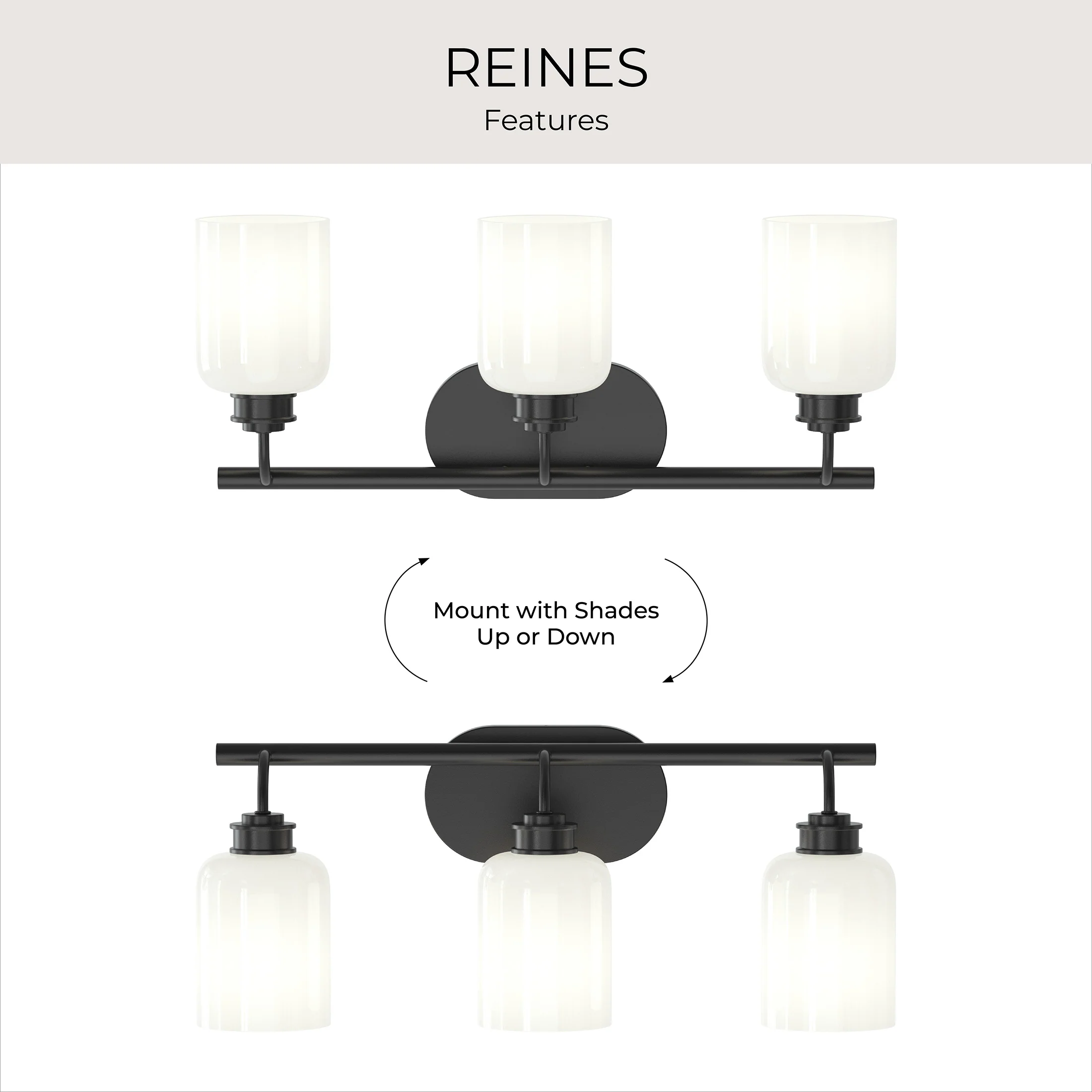 Reines Three-Light Bath Vanity with Opal Glass Shades - Image 17
