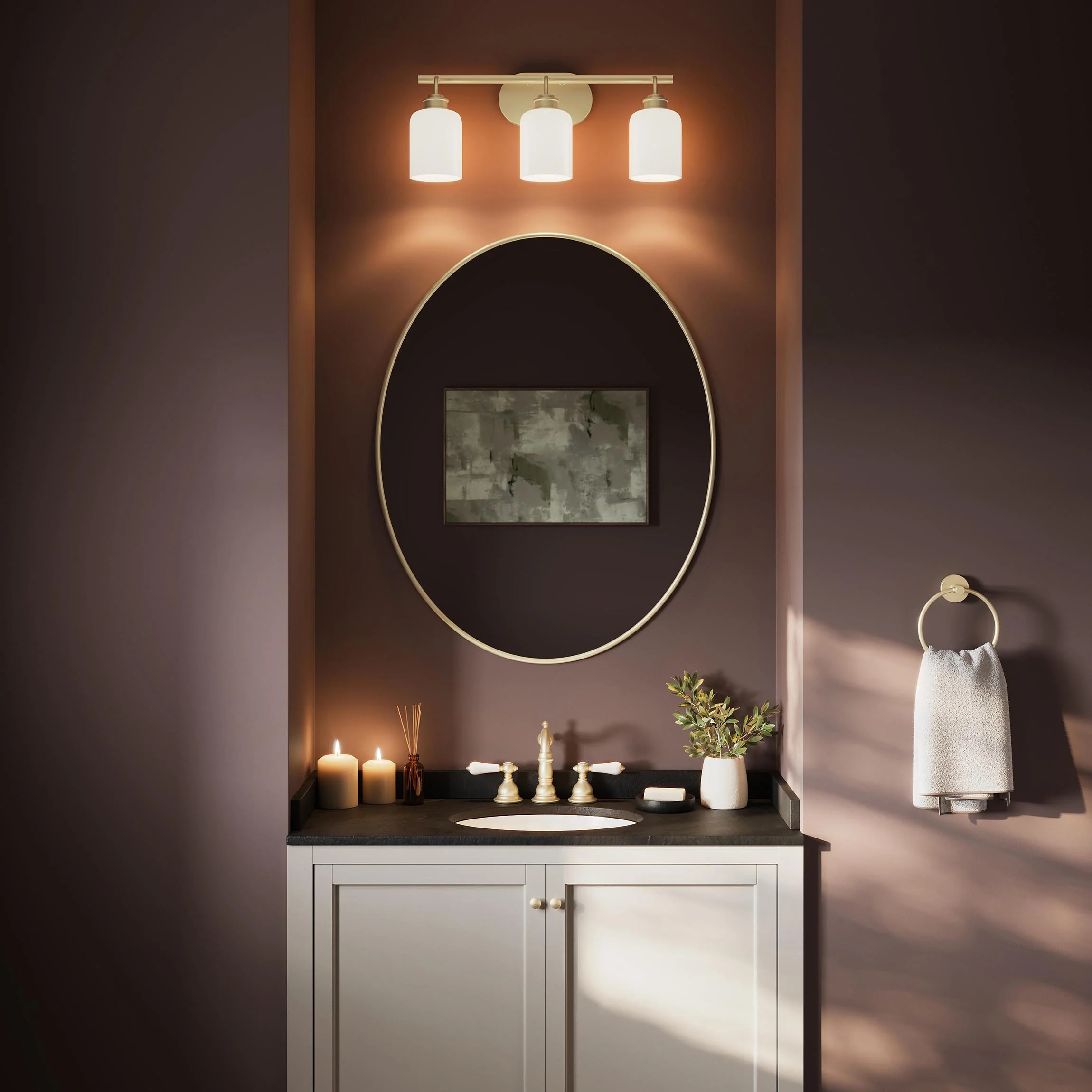 Reines Three-Light Bath Vanity with Opal Glass Shades - Image 22