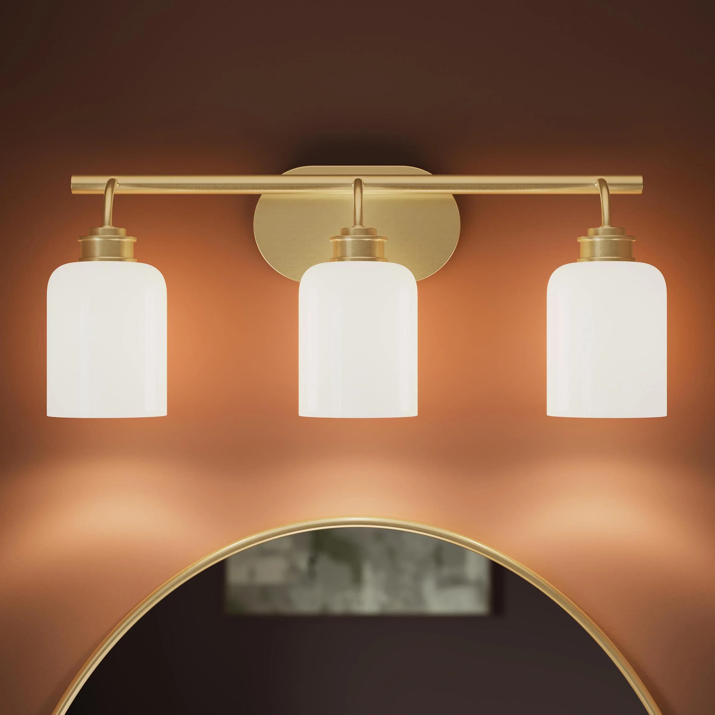 Reines Three-Light Bath Vanity with Opal Glass Shades - Image 23