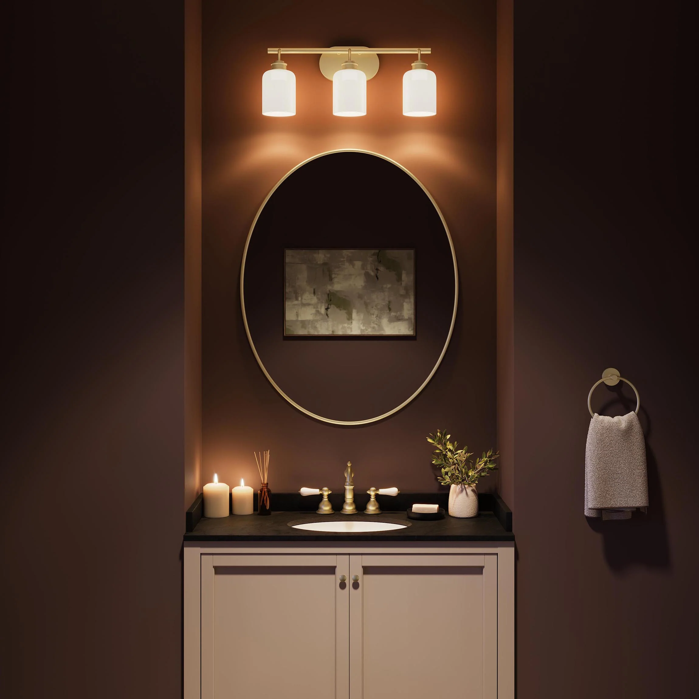 Reines Three-Light Bath Vanity with Opal Glass Shades - Image 24