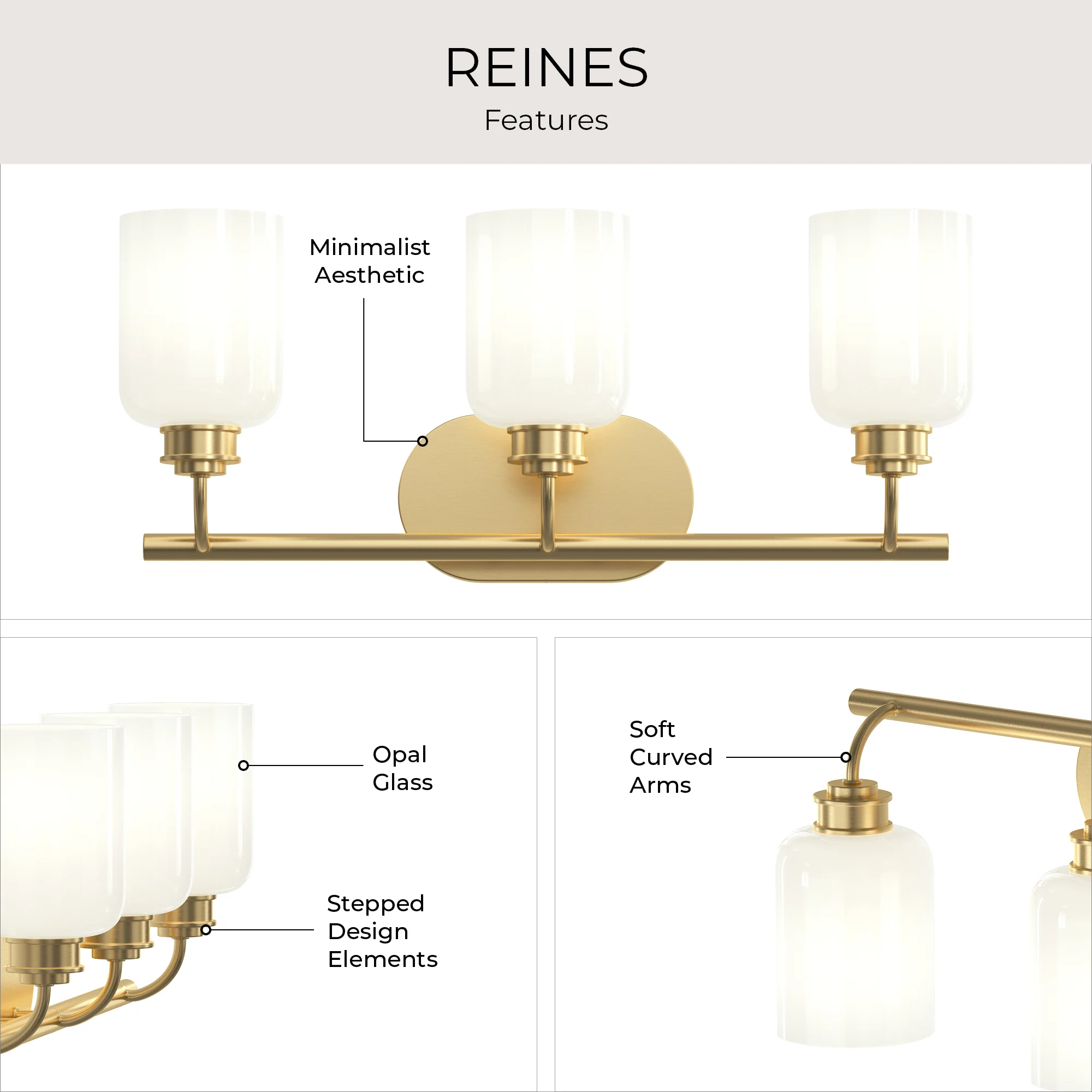 Reines Three-Light Bath Vanity with Opal Glass Shades - Image 26