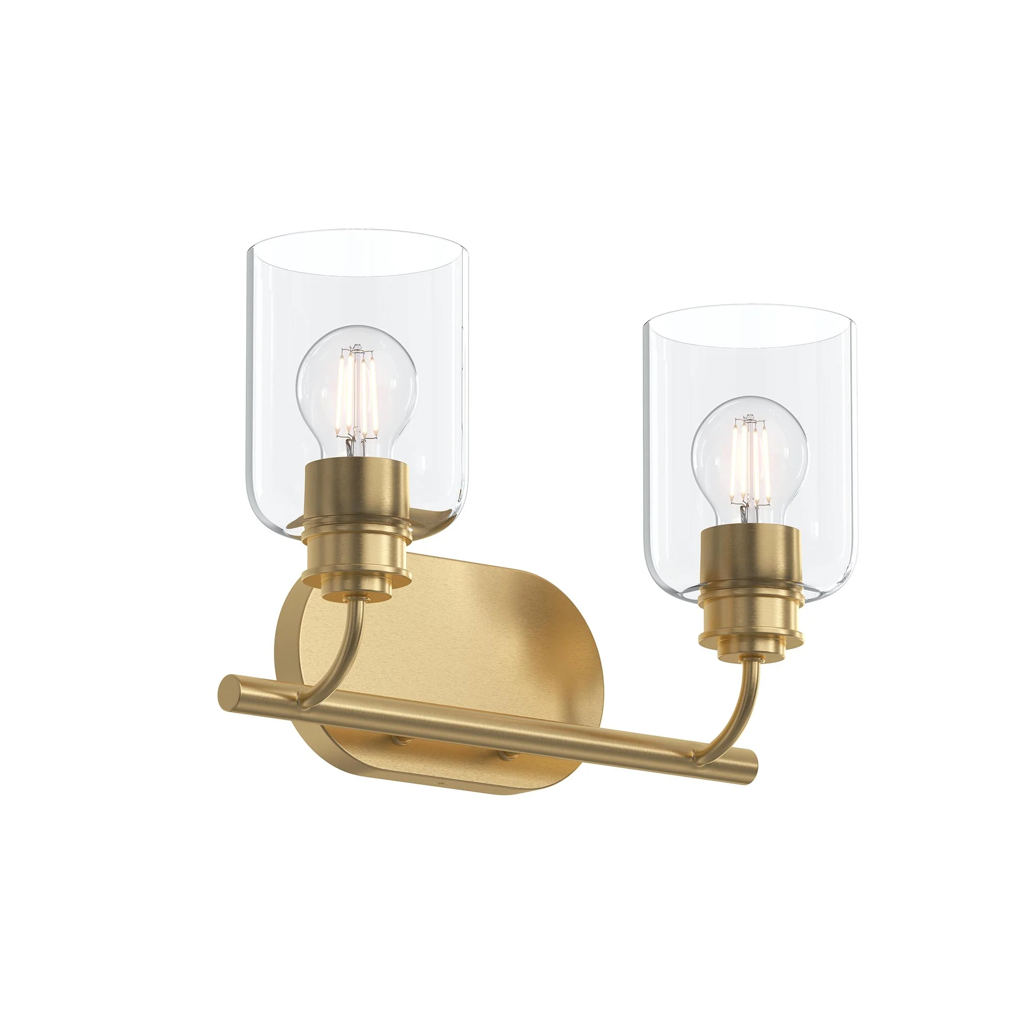 Reines Two-Light Bath Vanity with Clear Glass Shades - Image 23