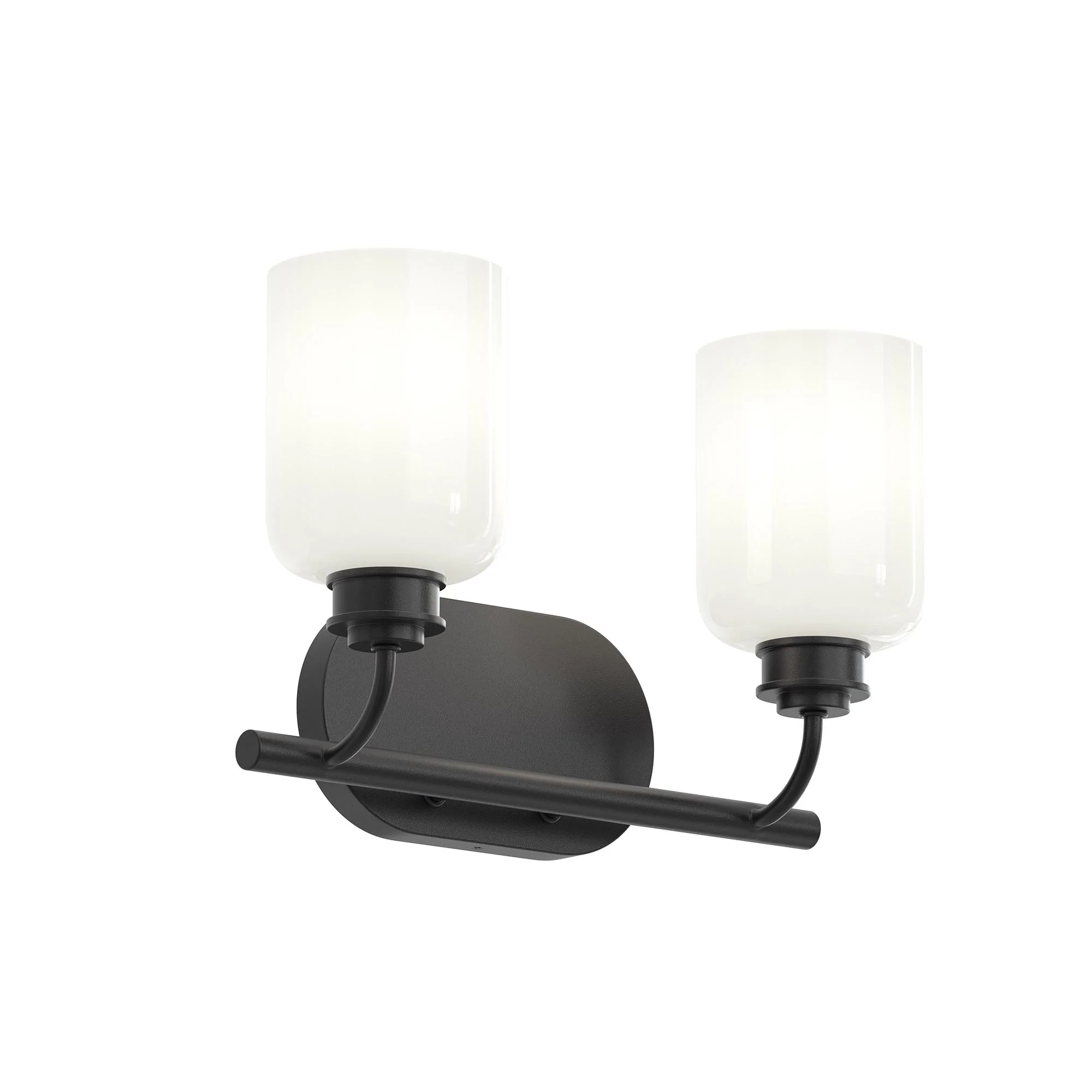 Reines Two-Light Bath Vanity with Opal Glass Shades