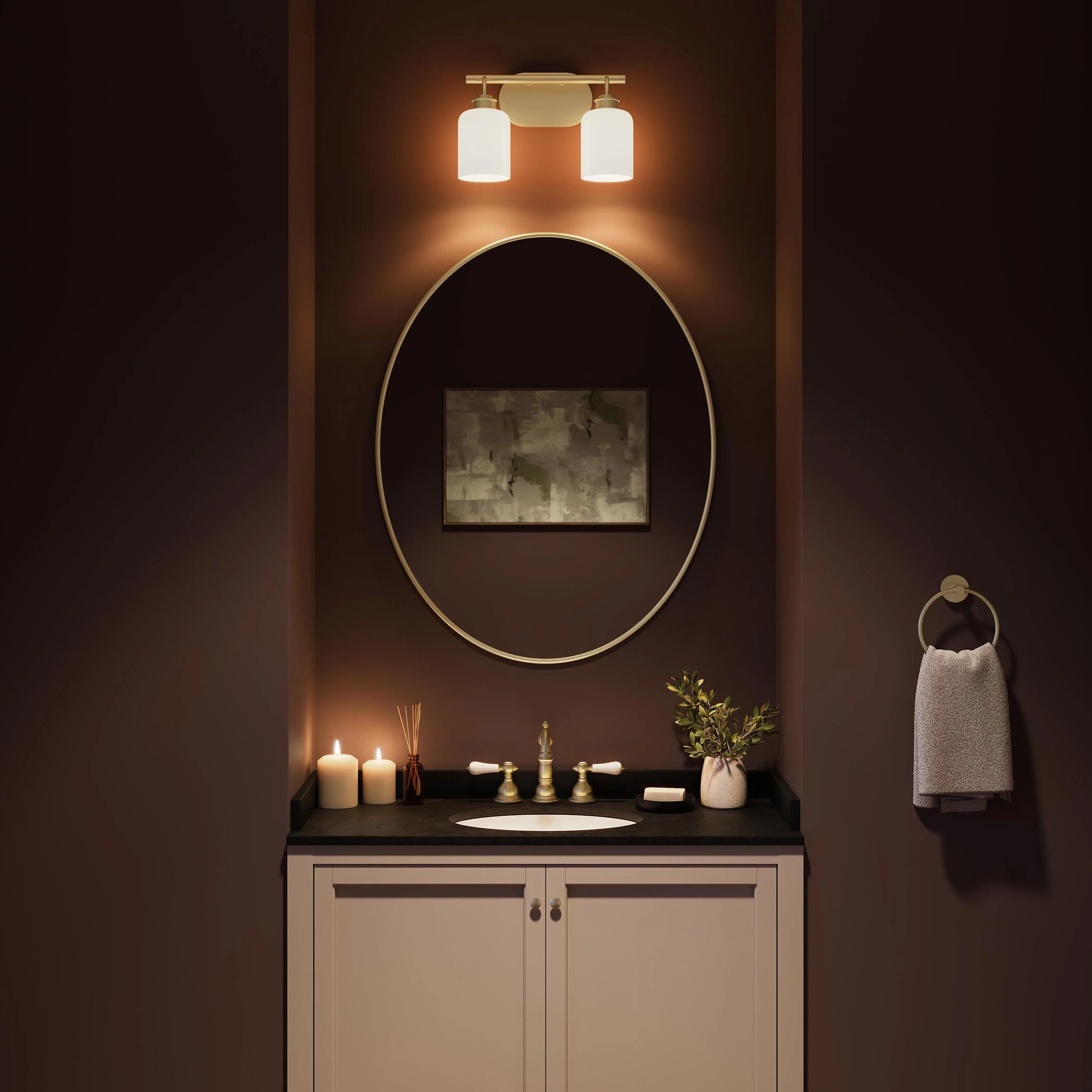 Reines Two-Light Bath Vanity with Opal Glass Shades - Image 15