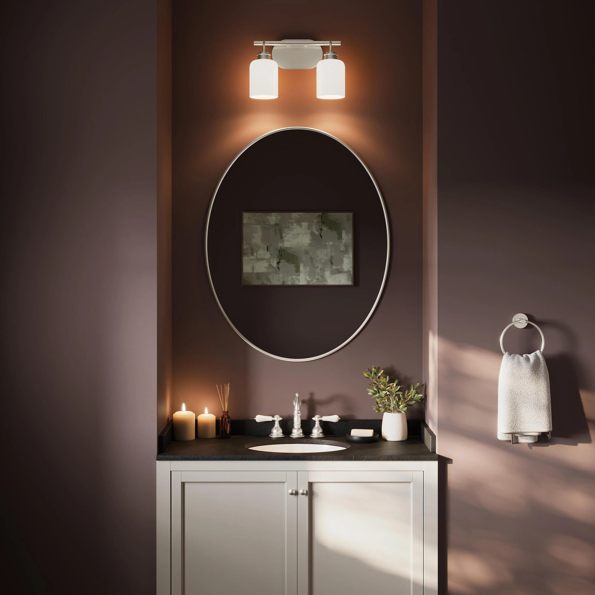 Reines Two-Light Bath Vanity with Opal Glass Shades - Image 24