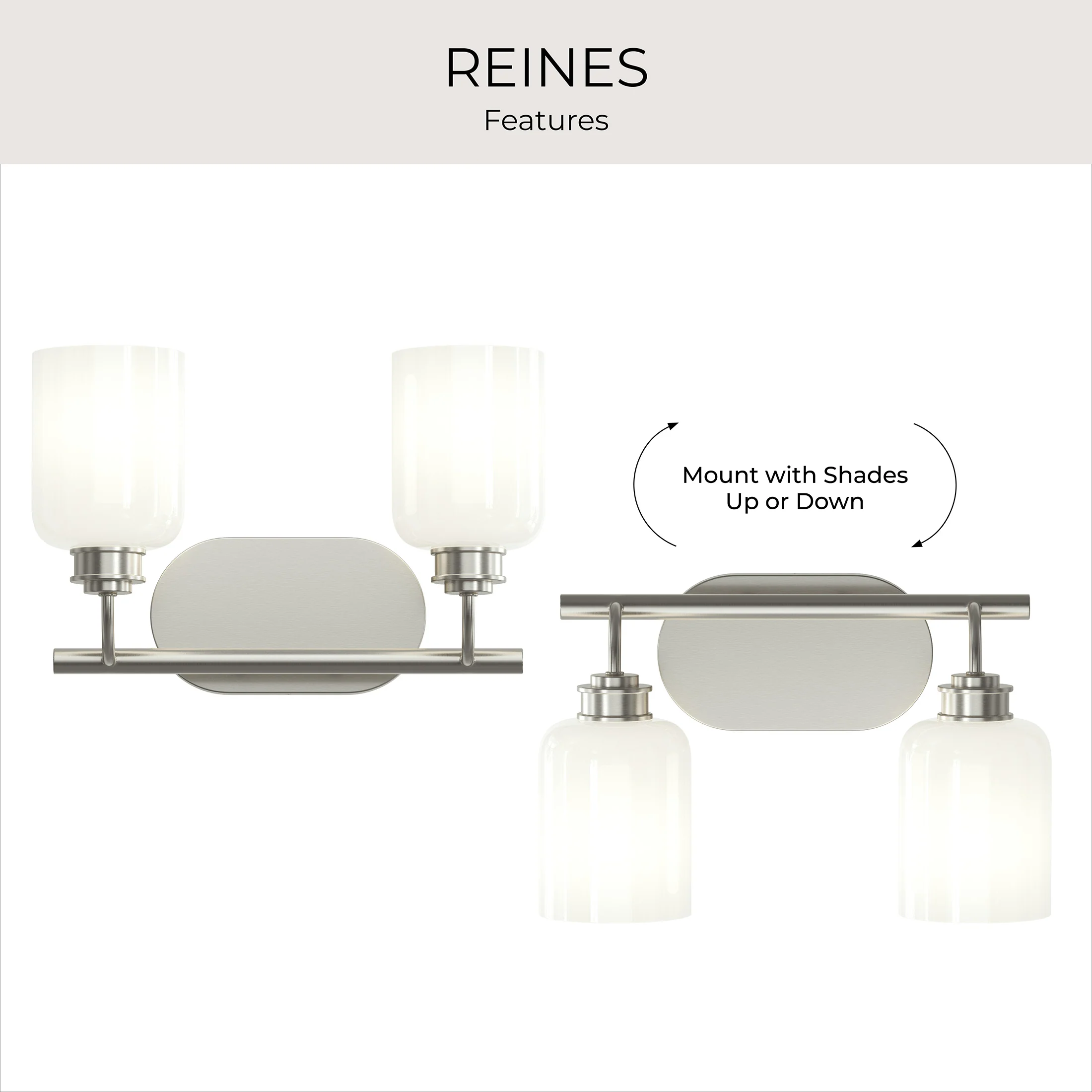 Reines Two-Light Bath Vanity with Opal Glass Shades - Image 29