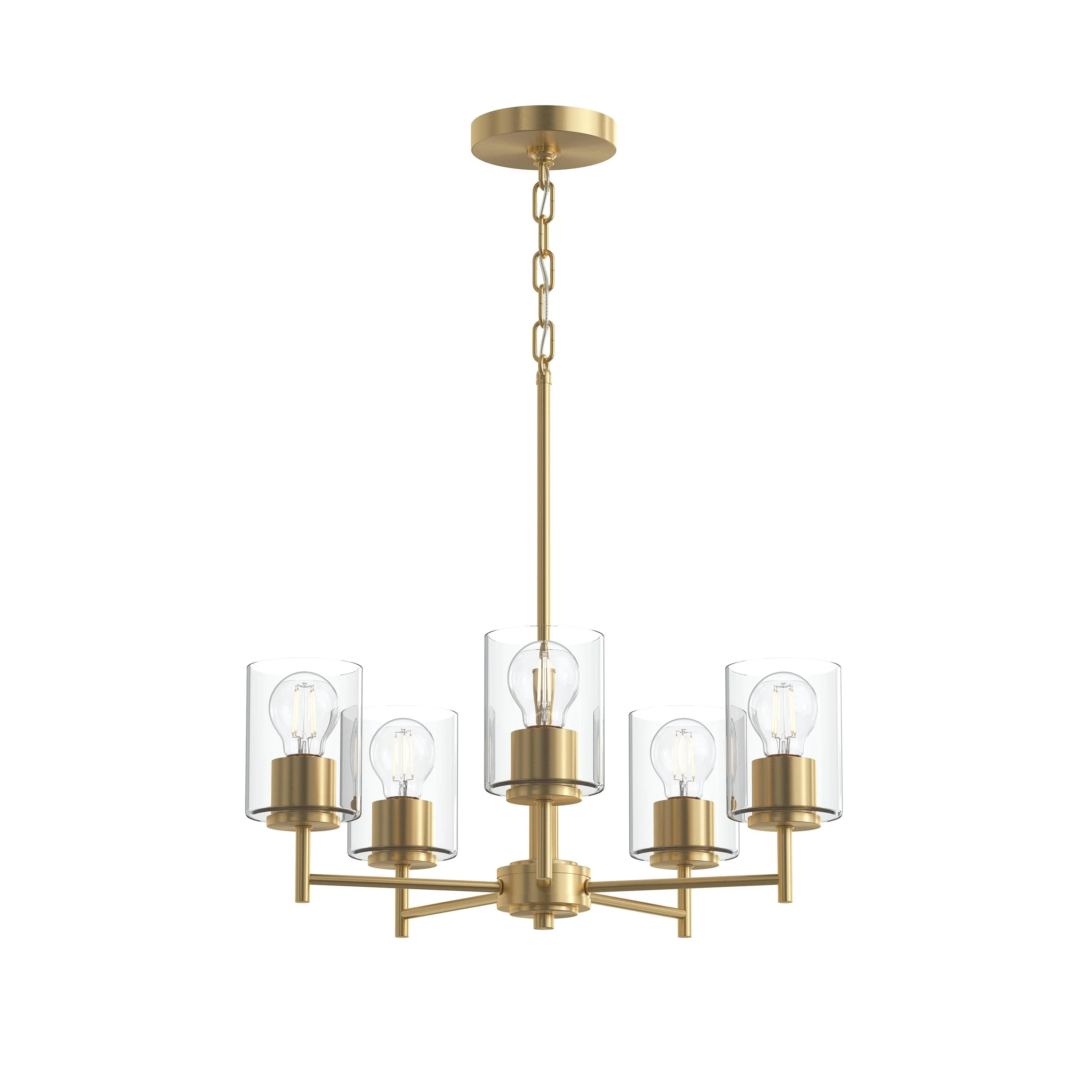 Replay Collection Five-Light Chandelier with Clear Glass Shades - Image 10