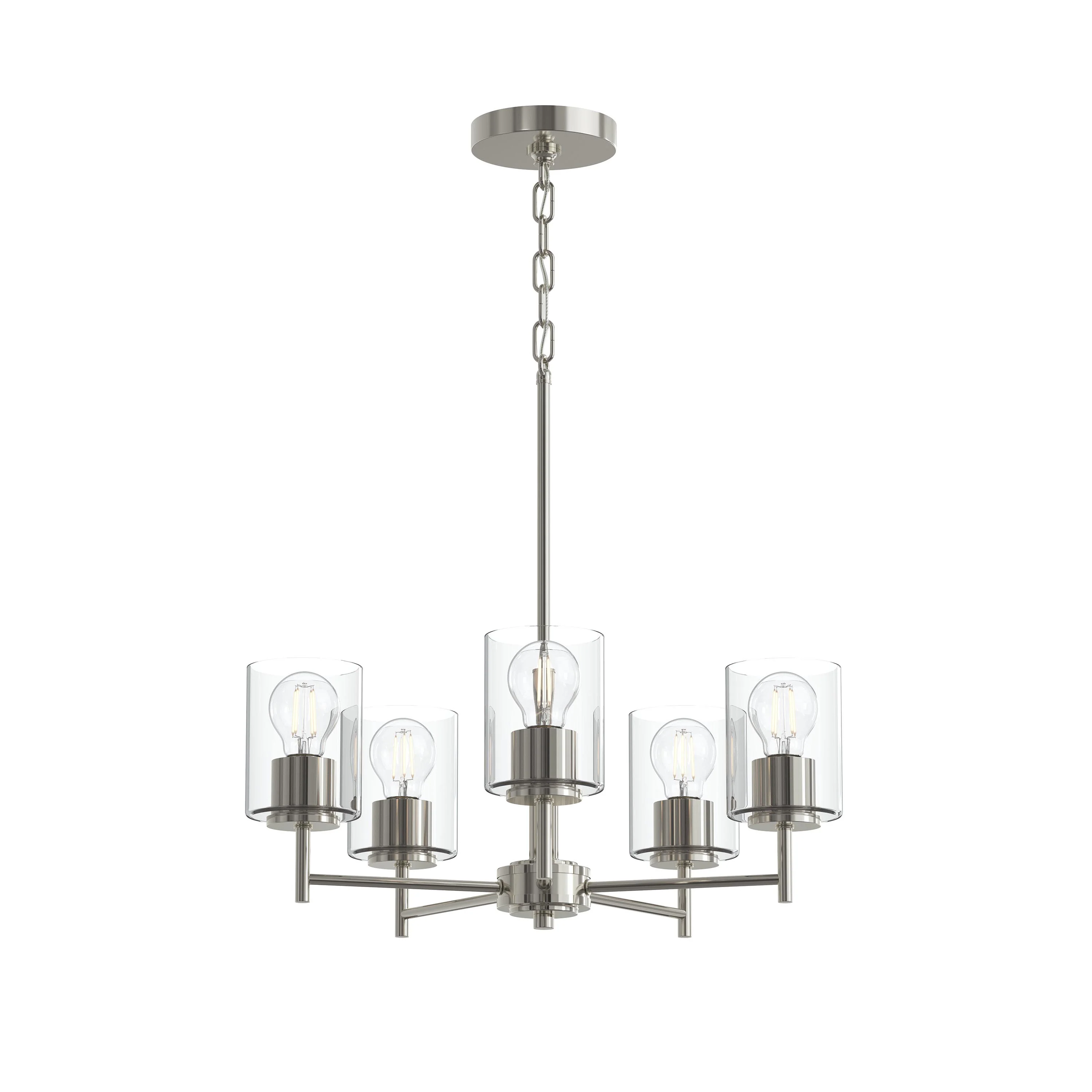 Replay Collection Five-Light Chandelier with Clear Glass Shades - Image 6