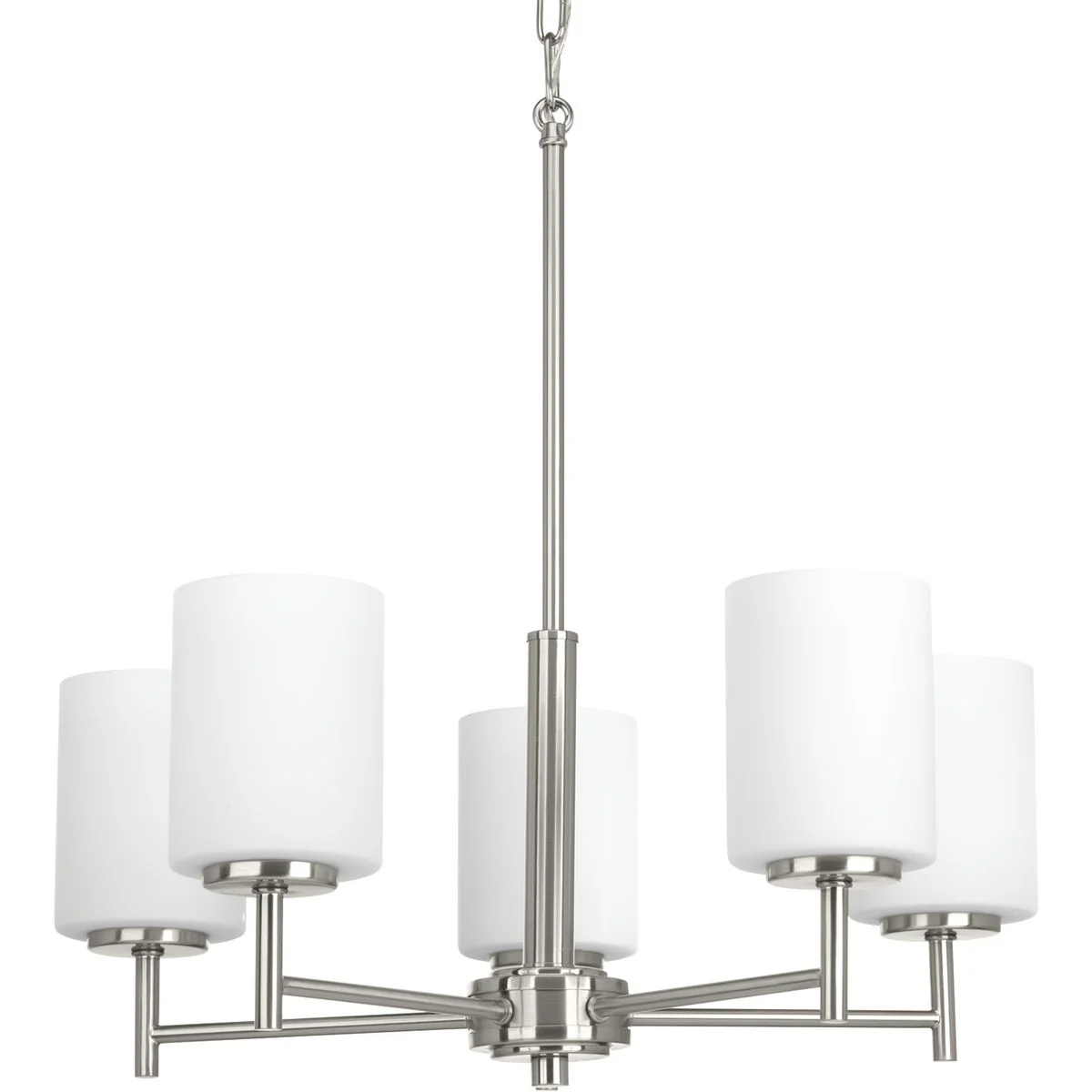 Replay Collection Five-Light Etched White Glass Chandelier Light