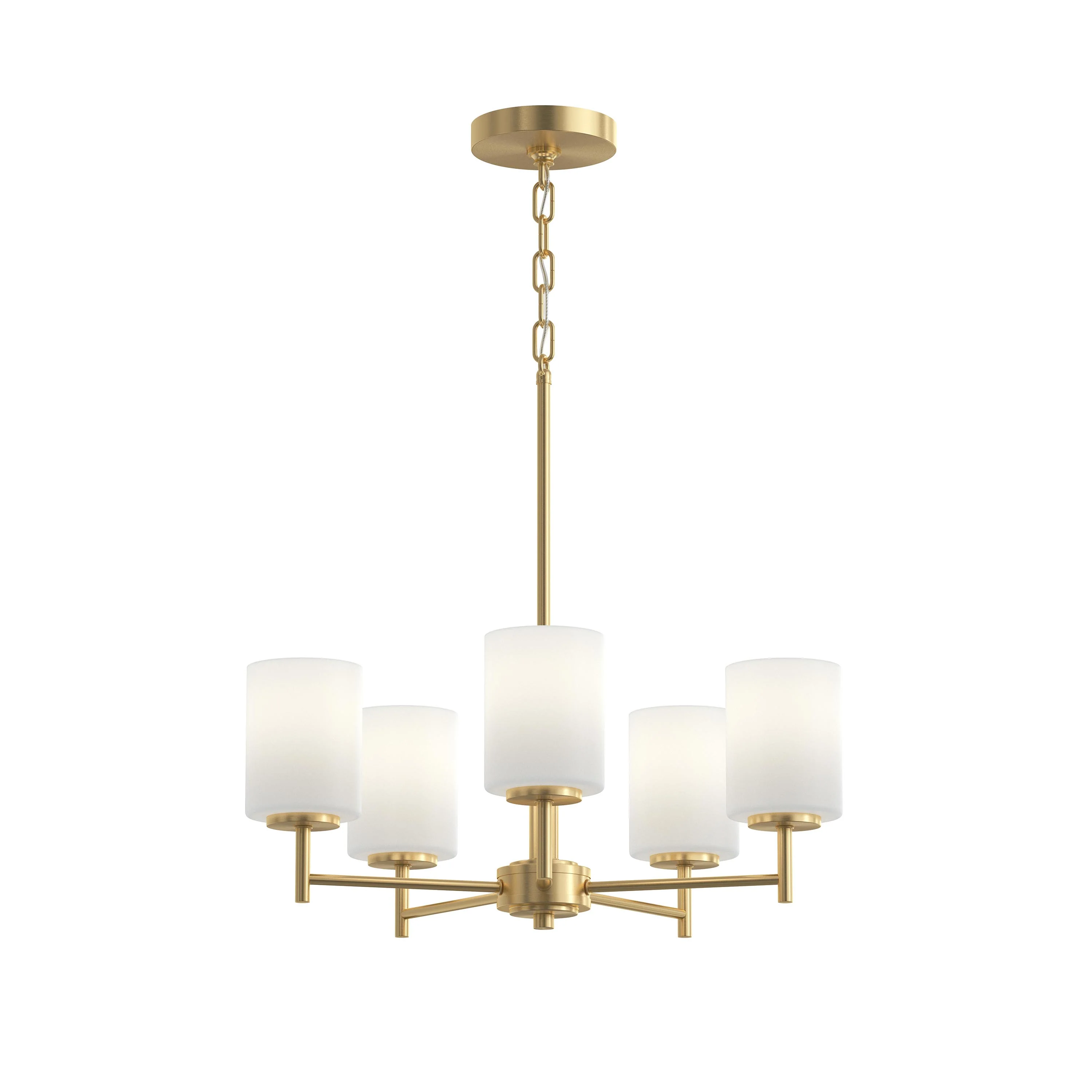 Replay Collection Five-Light Etched White Glass Chandelier Light - Image 14