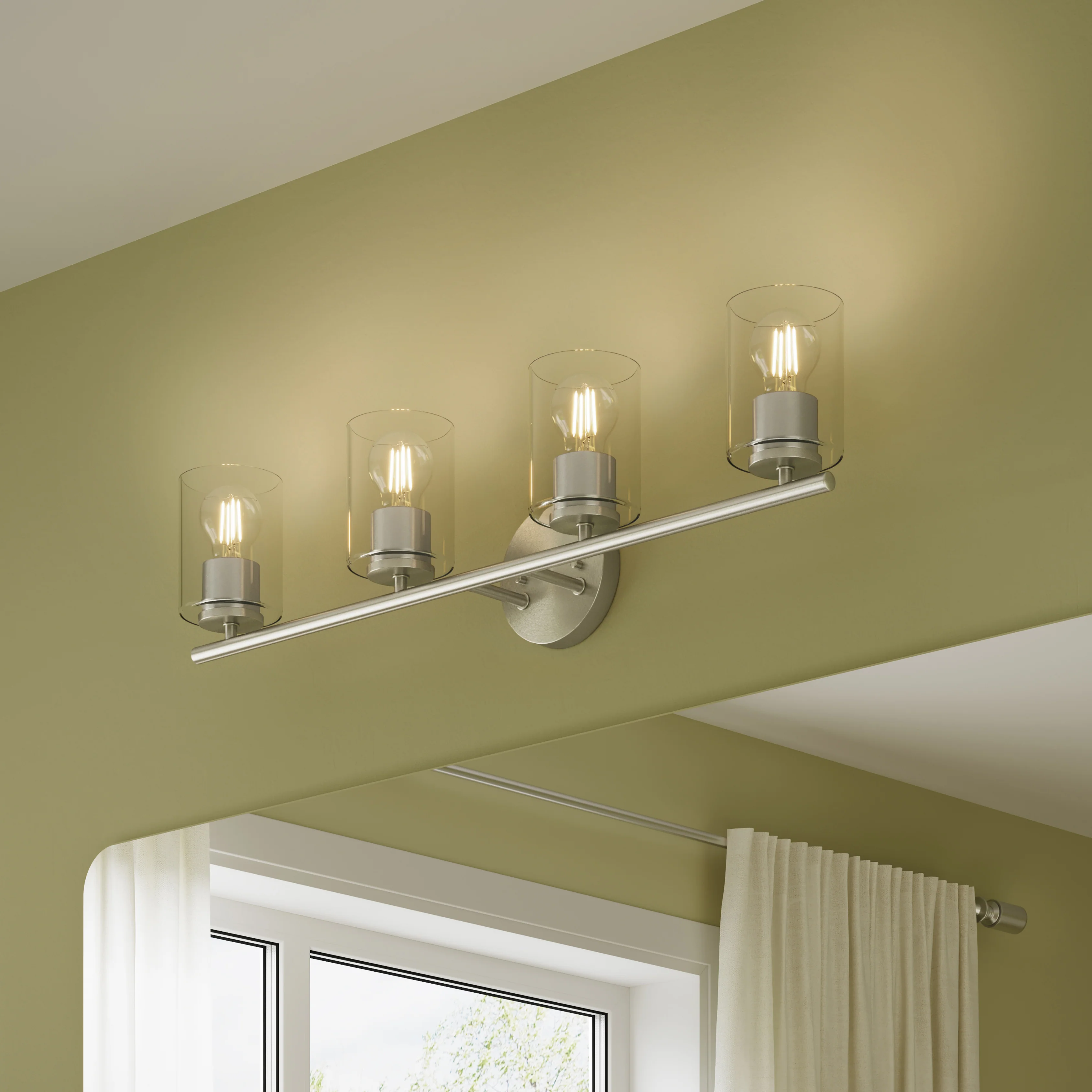 Replay Collection Four-Light Bath & Vanity Light with Clear Glass Shades - Image 30