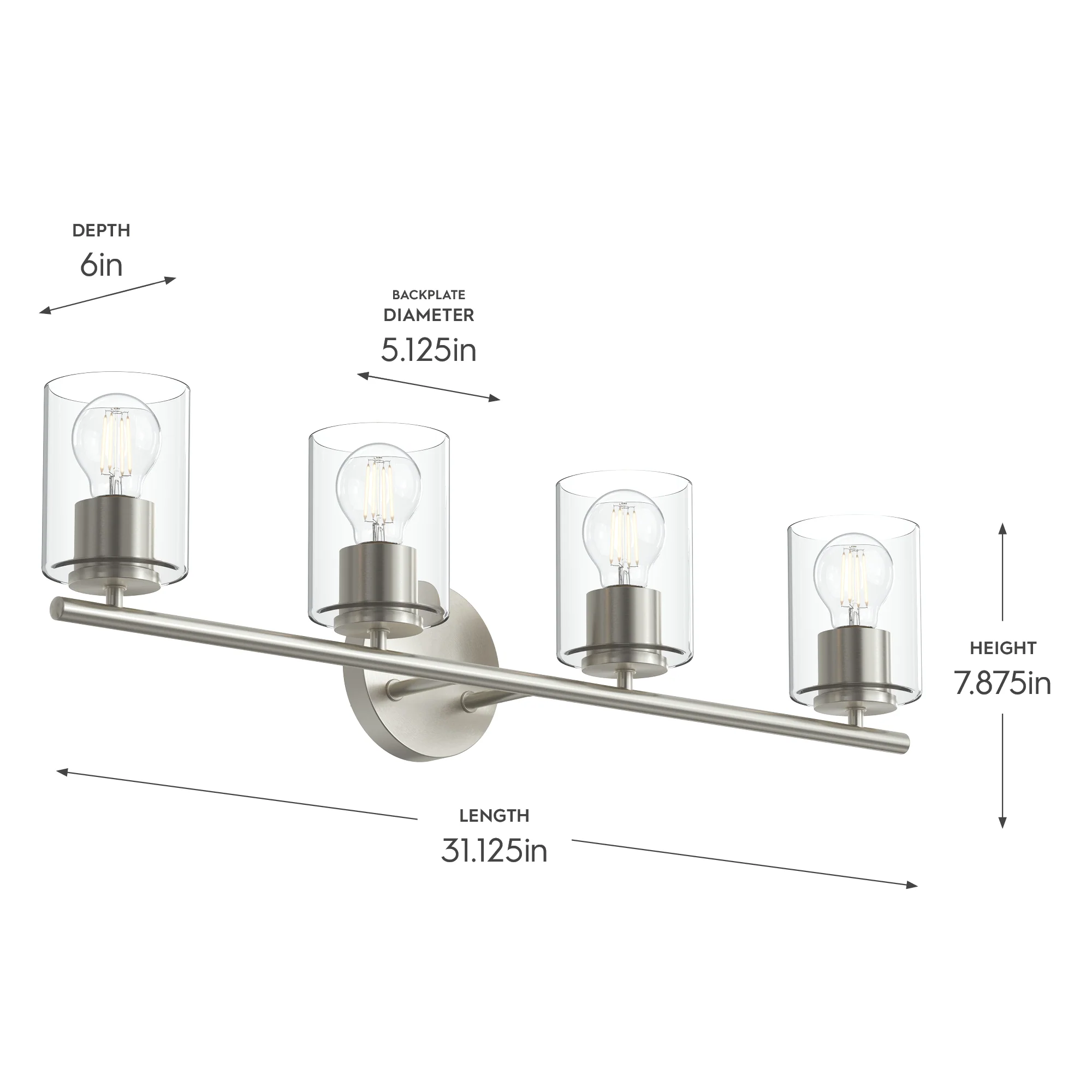 Replay Collection Four-Light Bath & Vanity Light with Clear Glass Shades - Image 32