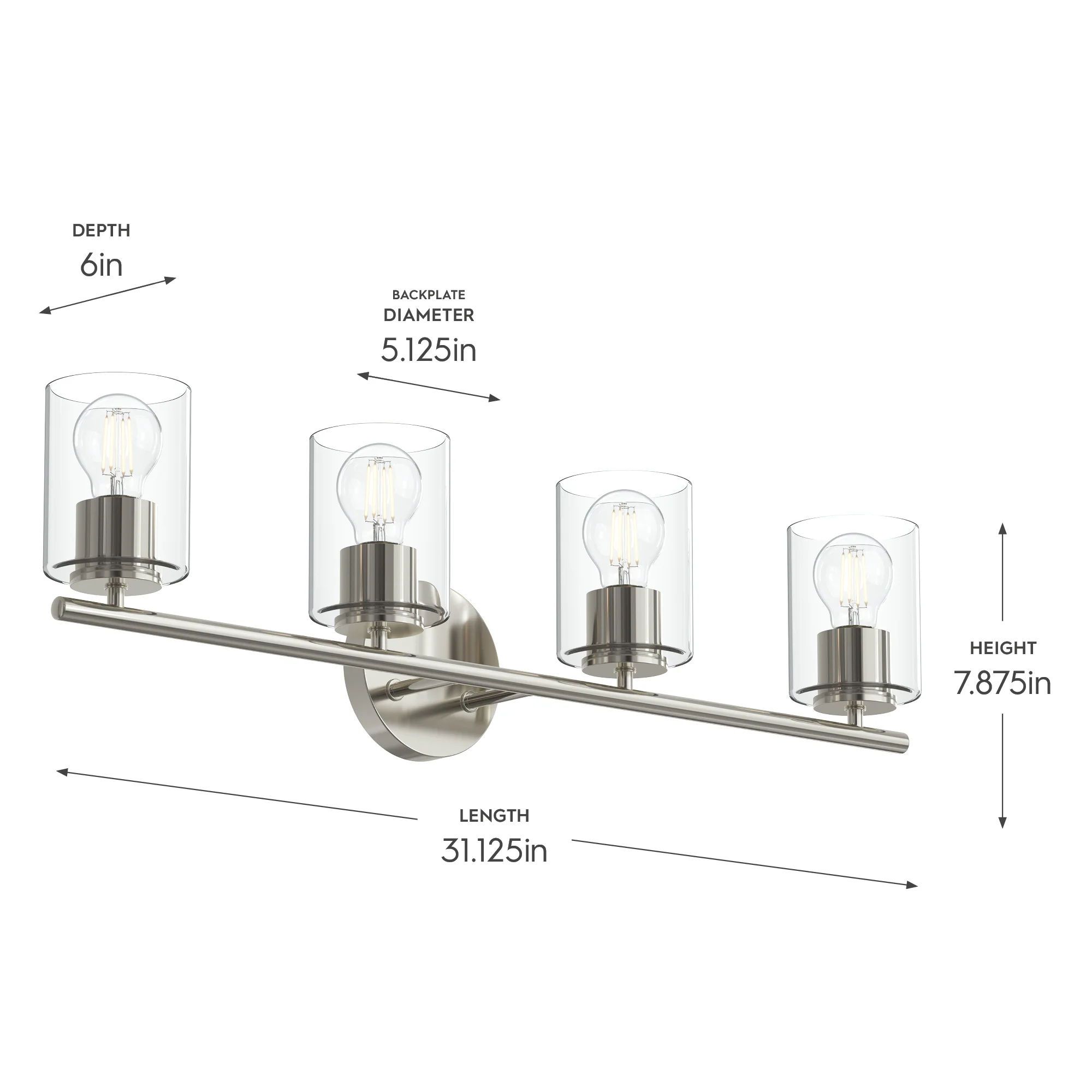 Replay Collection Four-Light Bath & Vanity Light with Clear Glass Shades - Image 41