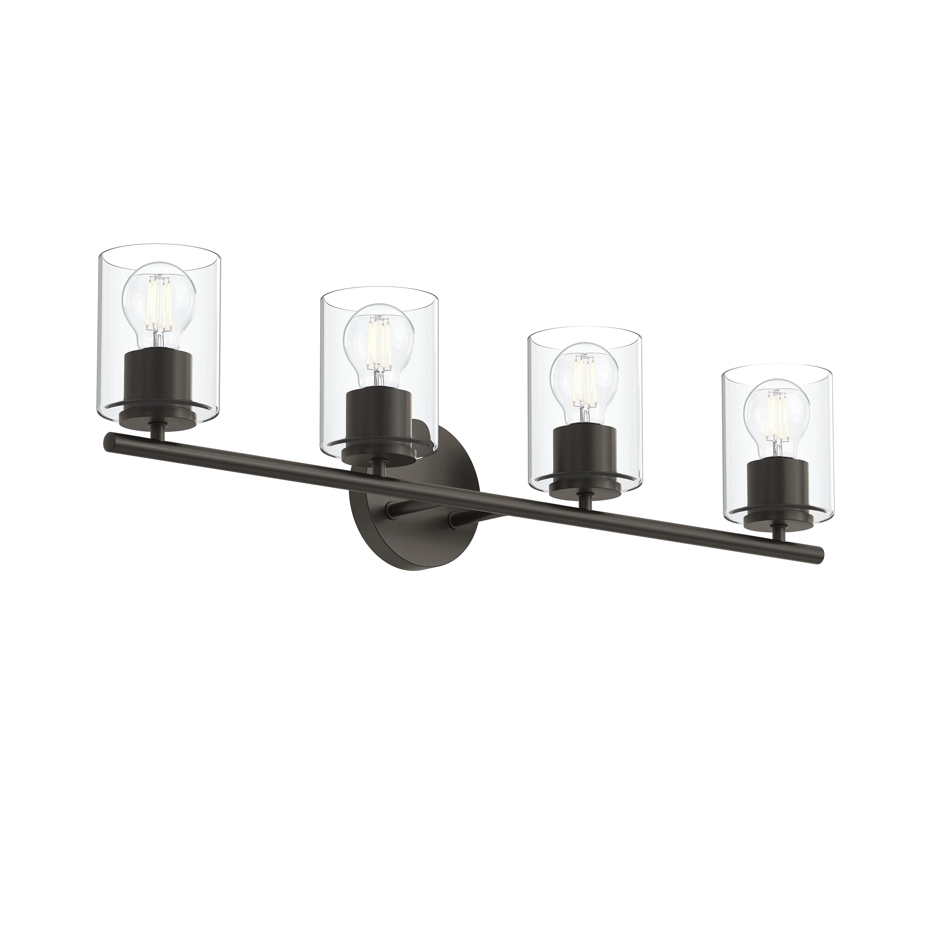 Replay Collection Four-Light Bath & Vanity Light with Clear Glass Shades - Image 8