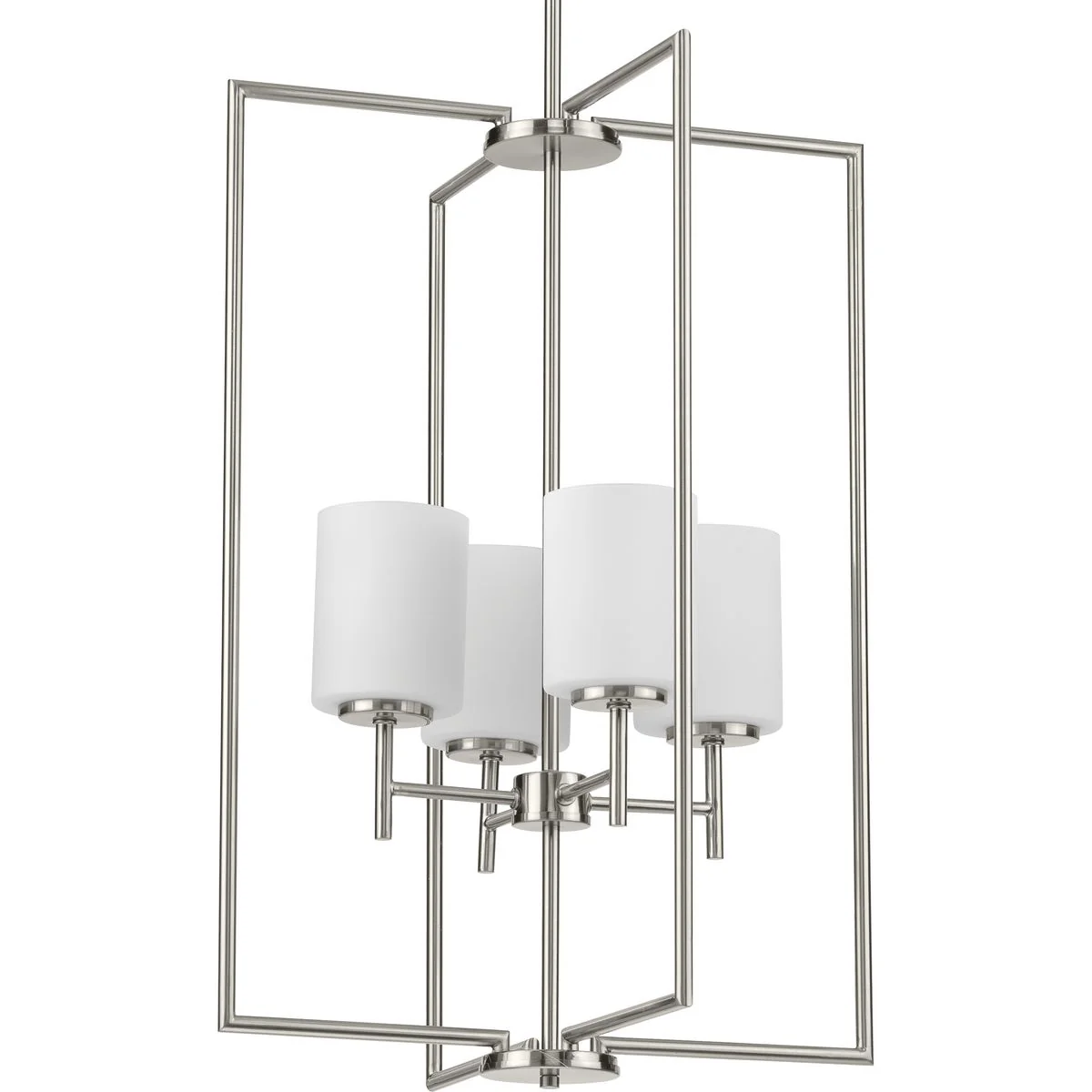 Replay Collection Four-Light Etched White Glass Pendant Light