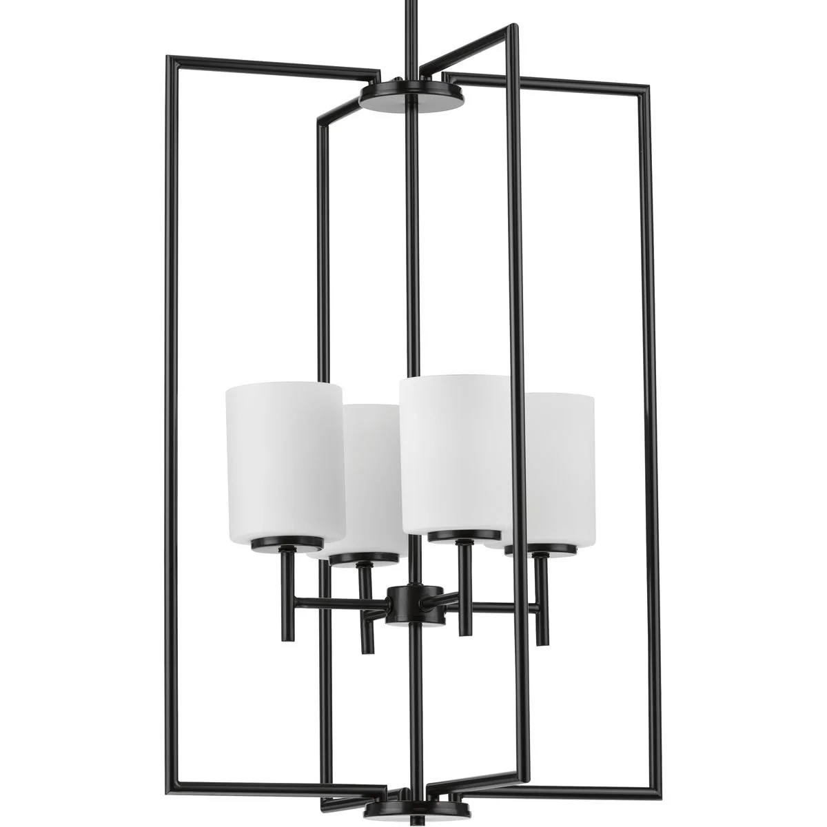 Replay Collection Four-Light Etched White Glass Pendant Light - Image 2