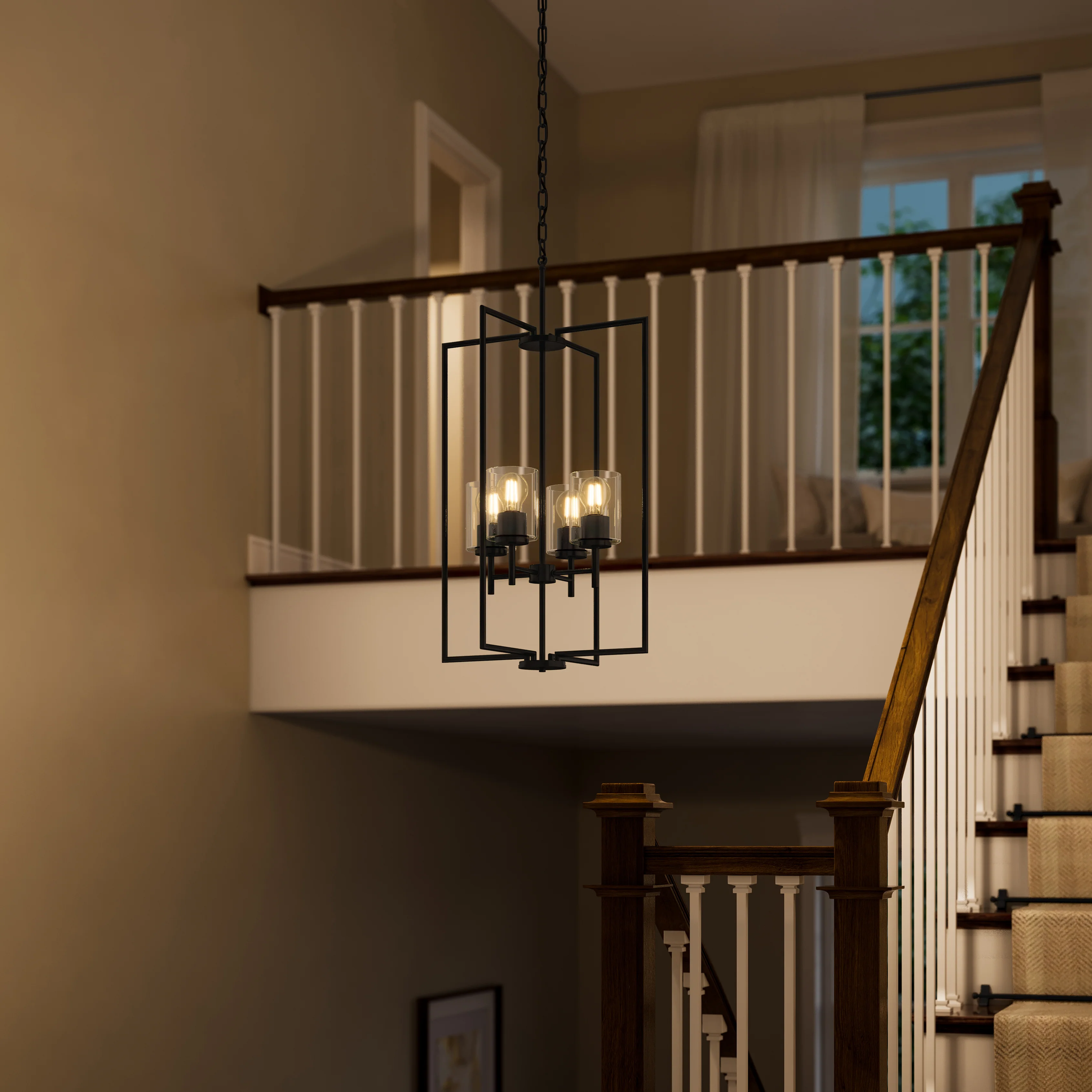 Replay Collection Four-Light Pendant Light with Clear Glass Shades - Image 12