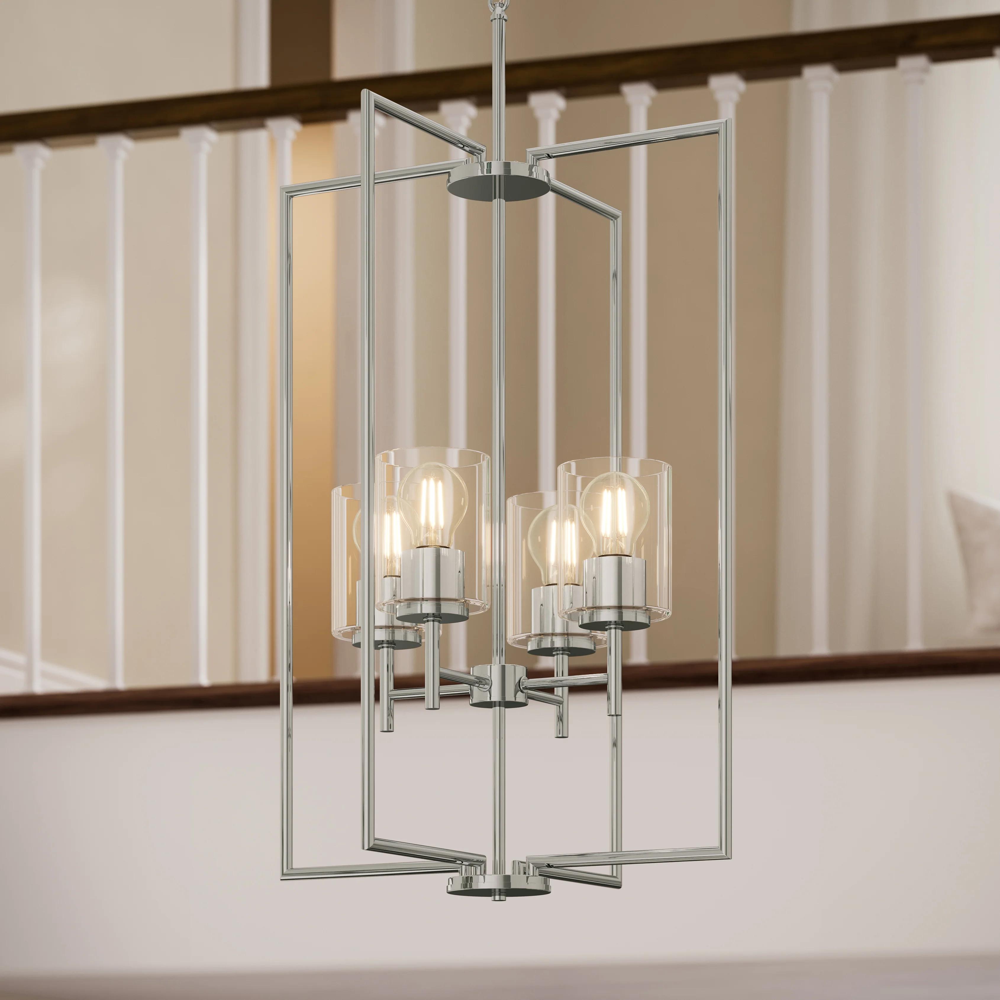 Replay Collection Four-Light Pendant Light with Clear Glass Shades - Image 19
