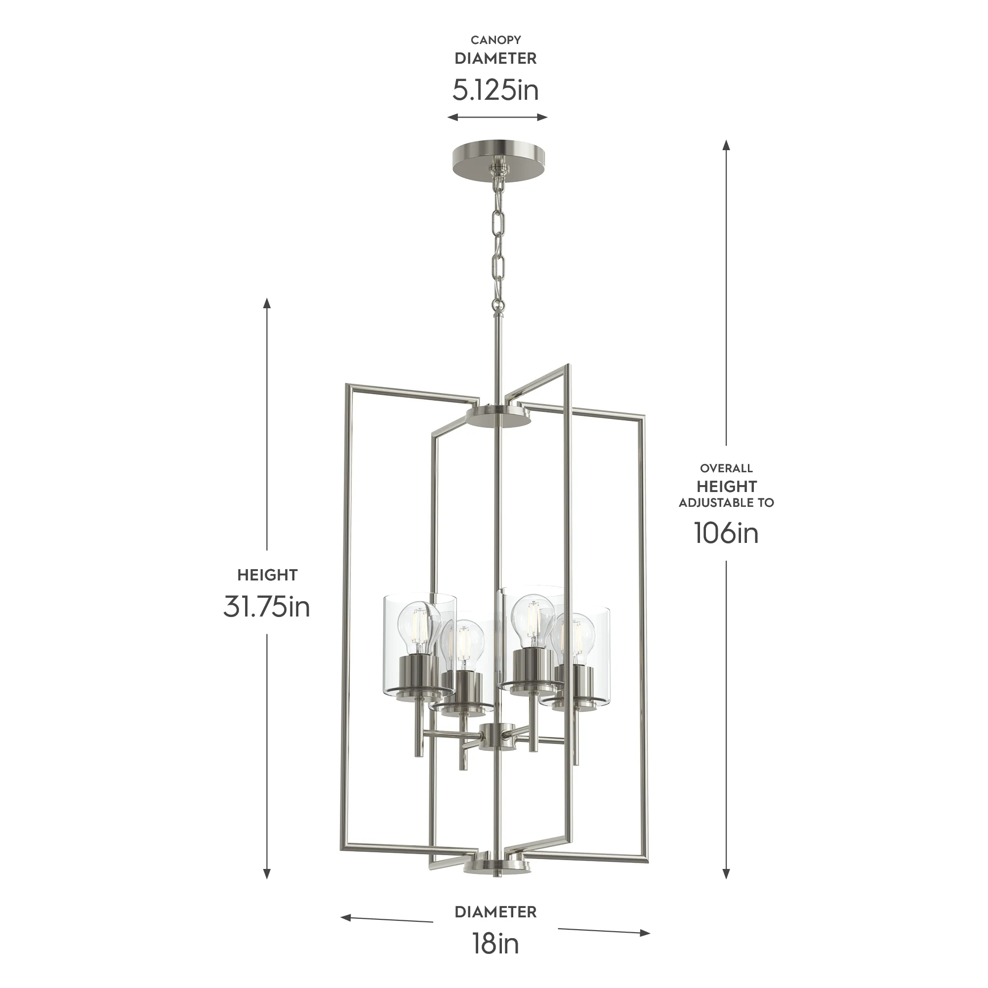 Replay Collection Four-Light Pendant Light with Clear Glass Shades - Image 21