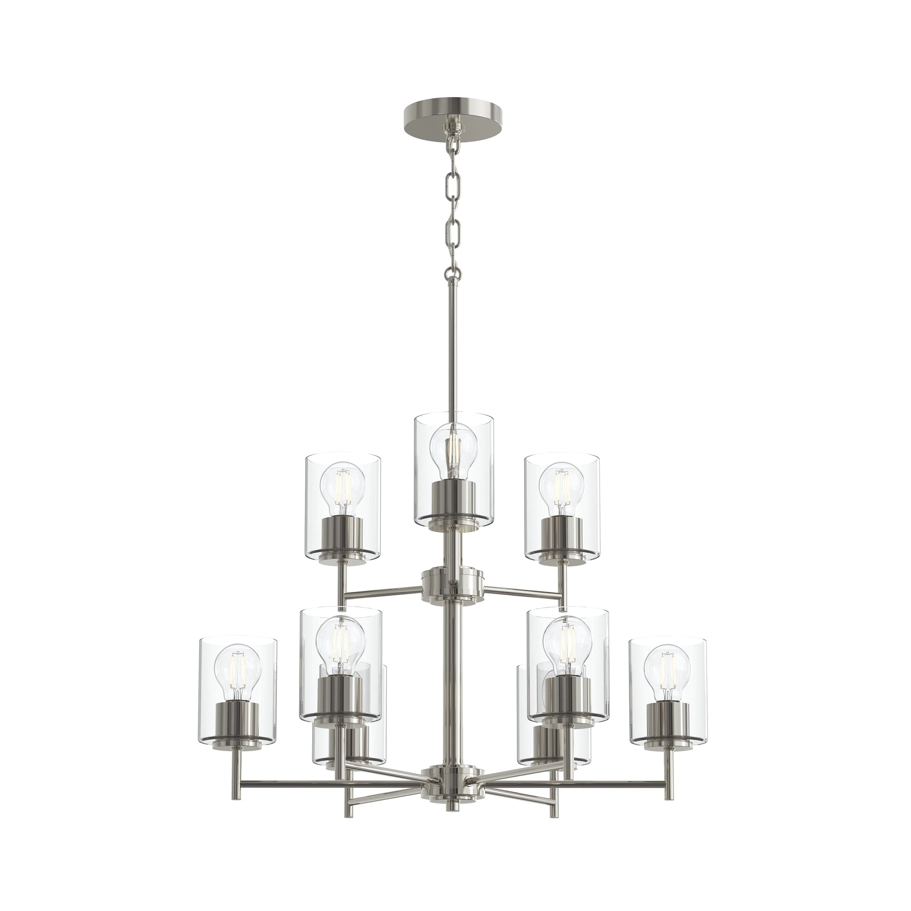 Replay Collection Nine-Light Chandelier with Clear Glass Shades - Image 14