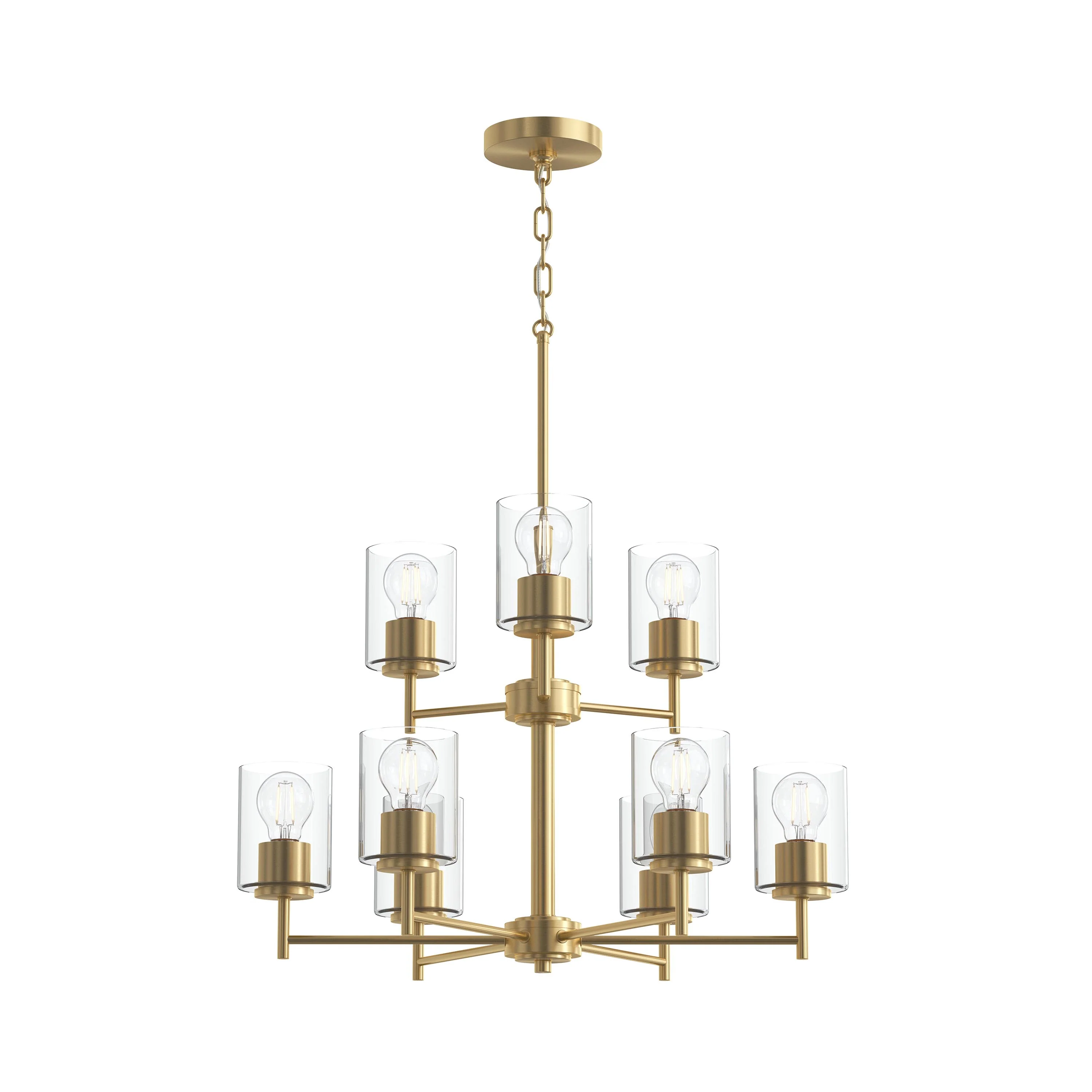Replay Collection Nine-Light Chandelier with Clear Glass Shades - Image 16