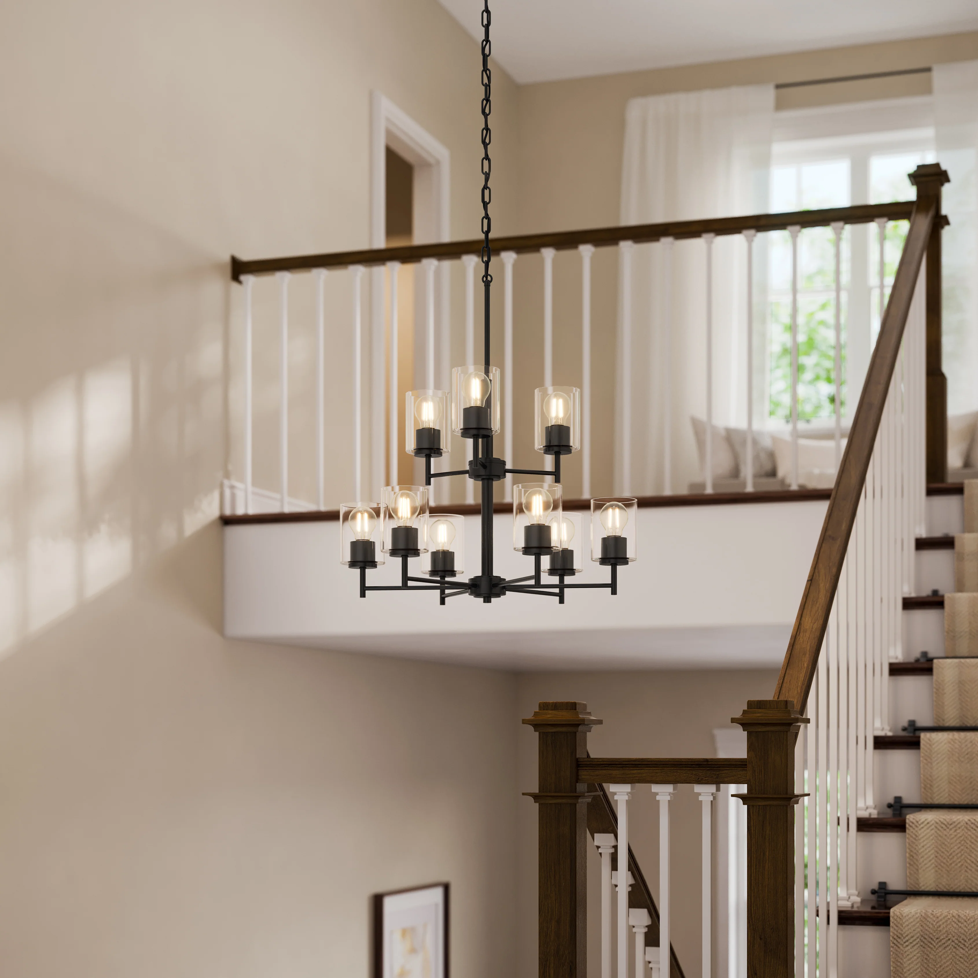 Replay Collection Nine-Light Chandelier with Clear Glass Shades - Image 18