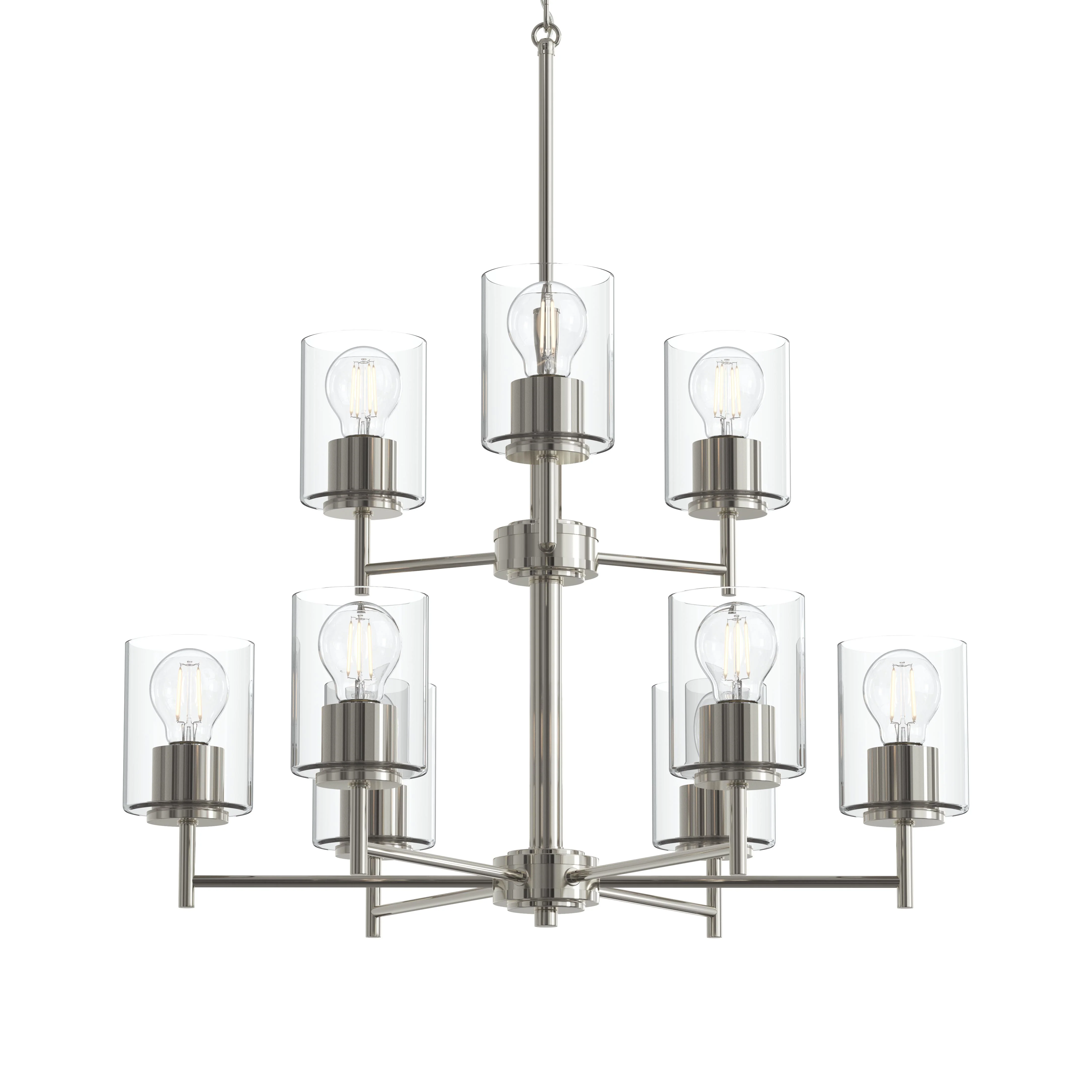 Replay Collection Nine-Light Chandelier with Clear Glass Shades - Image 25