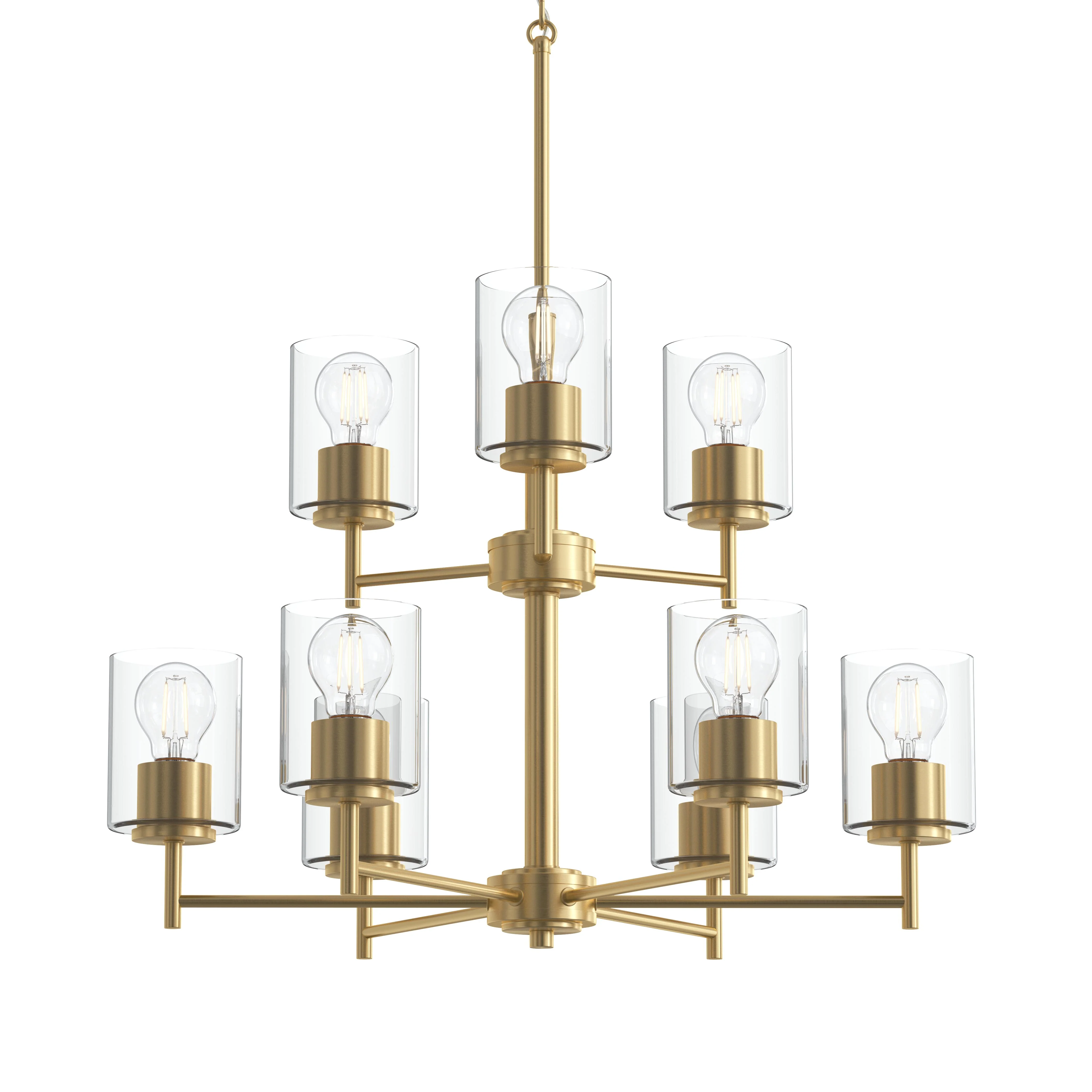 Replay Collection Nine-Light Chandelier with Clear Glass Shades - Image 9