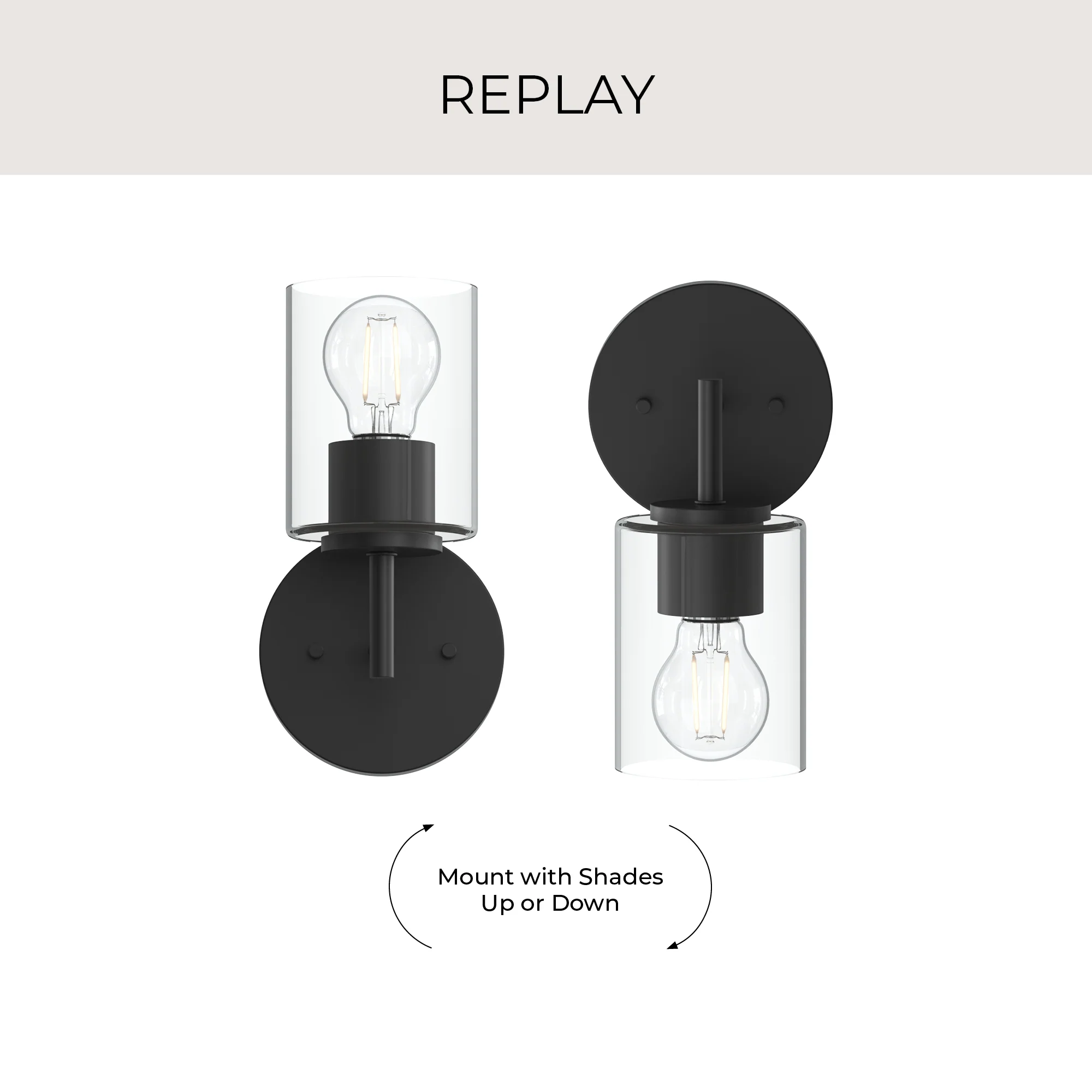 Replay Collection One-Light Bath & Vanity Light with Clear Glass Shade - Image 10