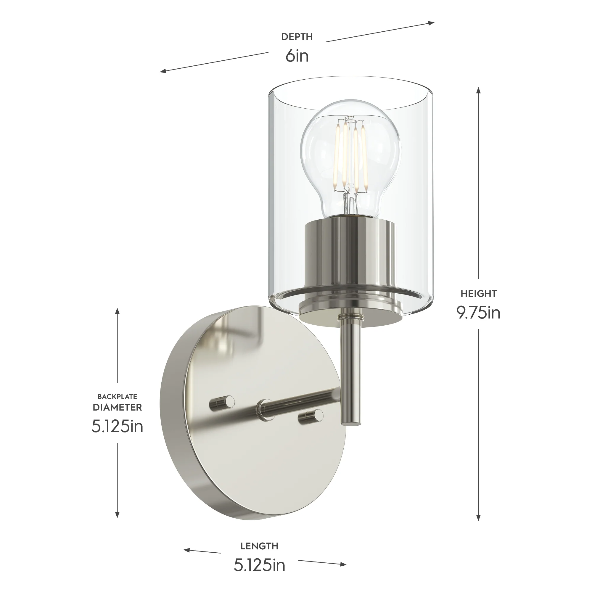 Replay Collection One-Light Bath & Vanity Light with Clear Glass Shade - Image 14