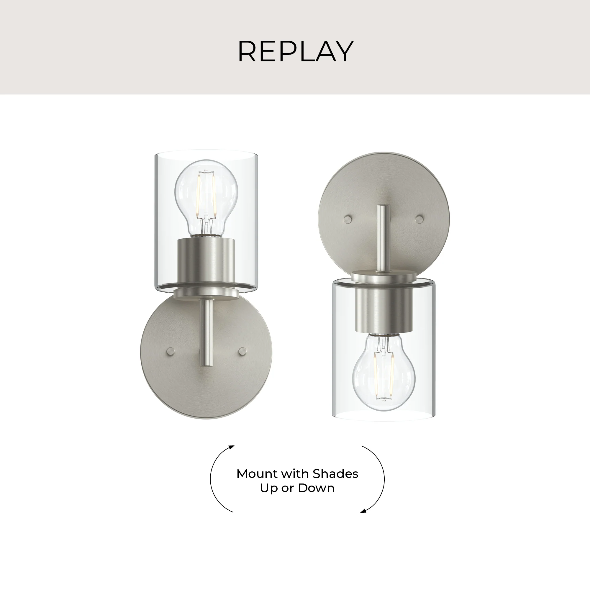 Replay Collection One-Light Bath & Vanity Light with Clear Glass Shade - Image 34