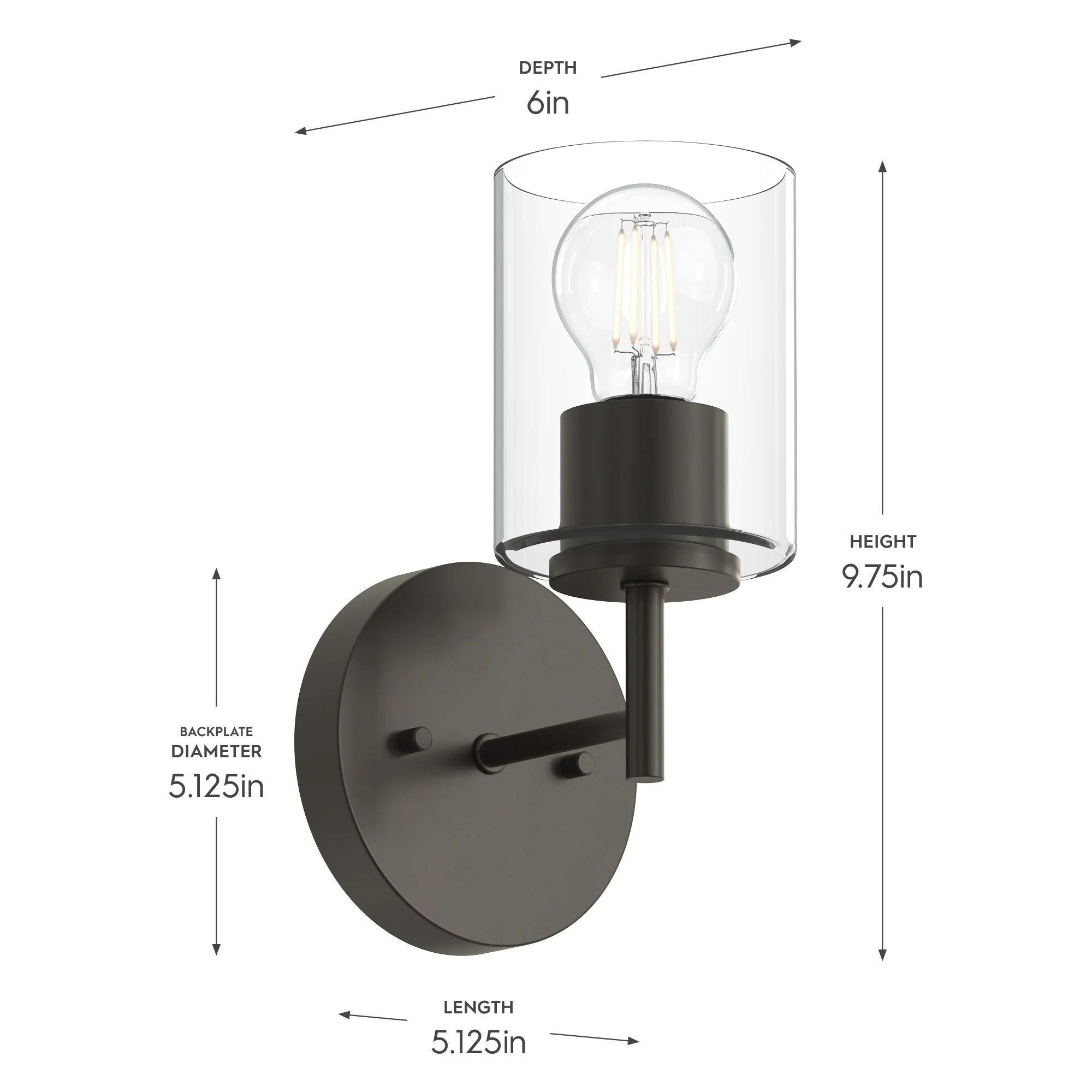 Replay Collection One-Light Bath & Vanity Light with Clear Glass Shade - Image 35