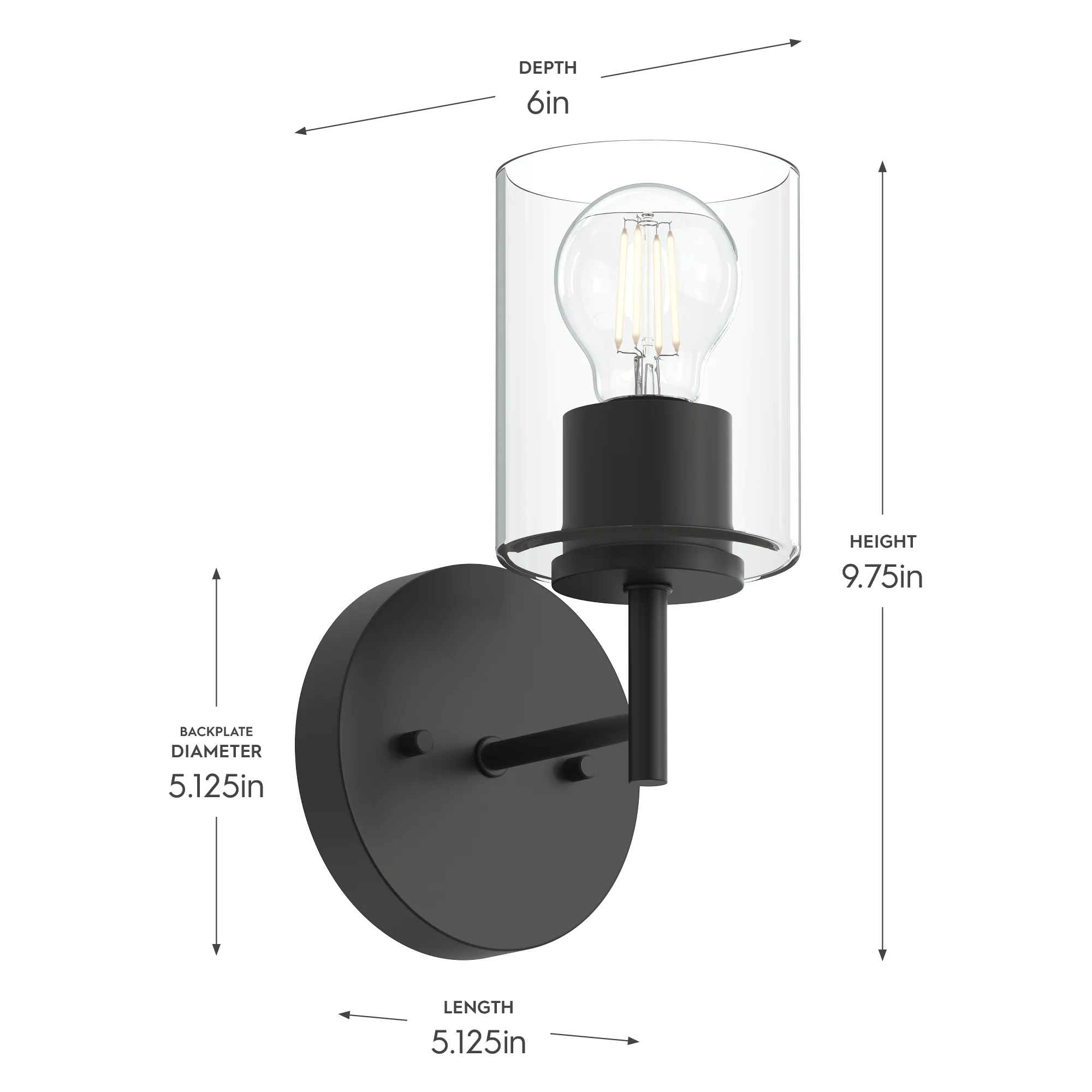 Replay Collection One-Light Bath & Vanity Light with Clear Glass Shade - Image 5