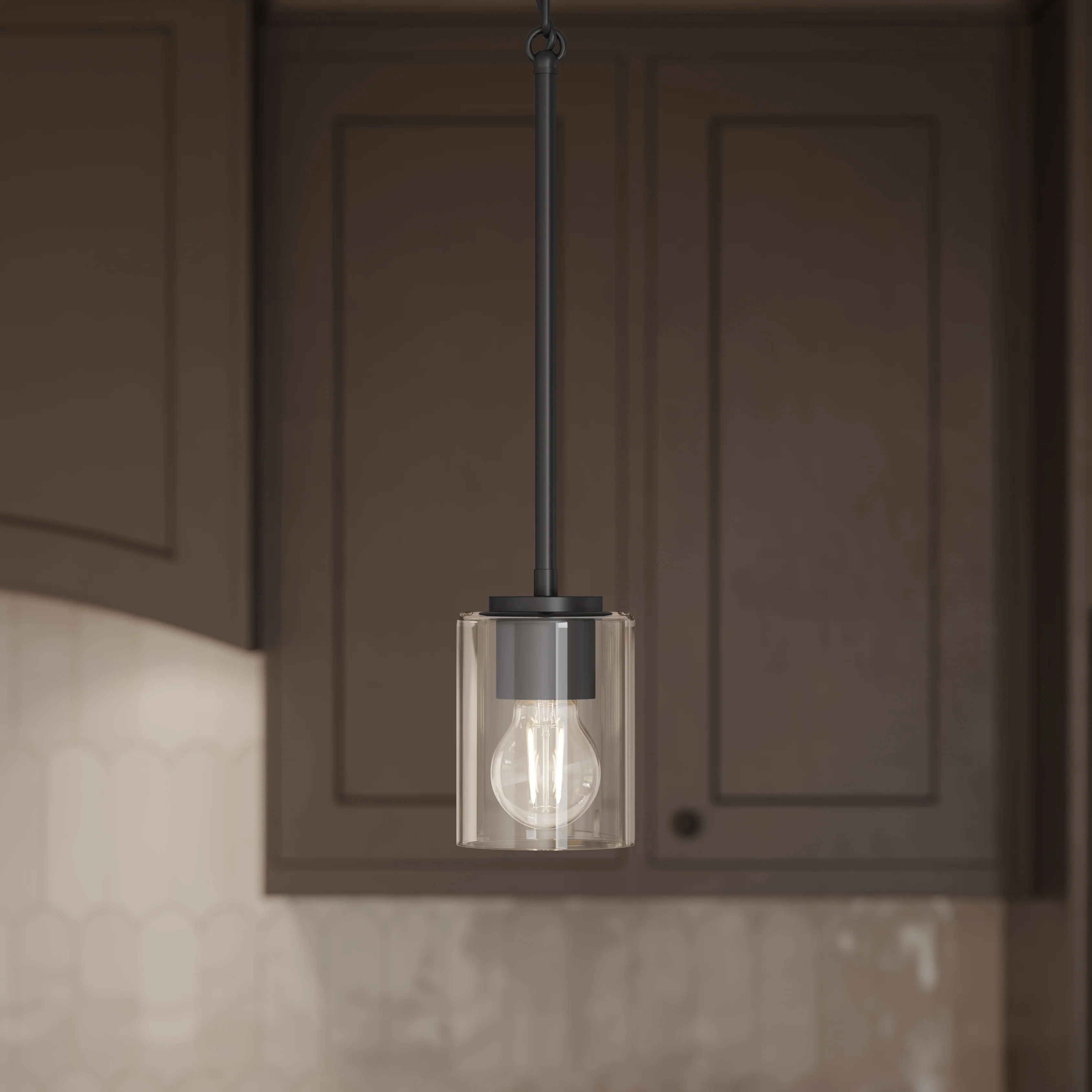Replay Collection One-Light Pendant Light with Clear Glass Shade - Image 6