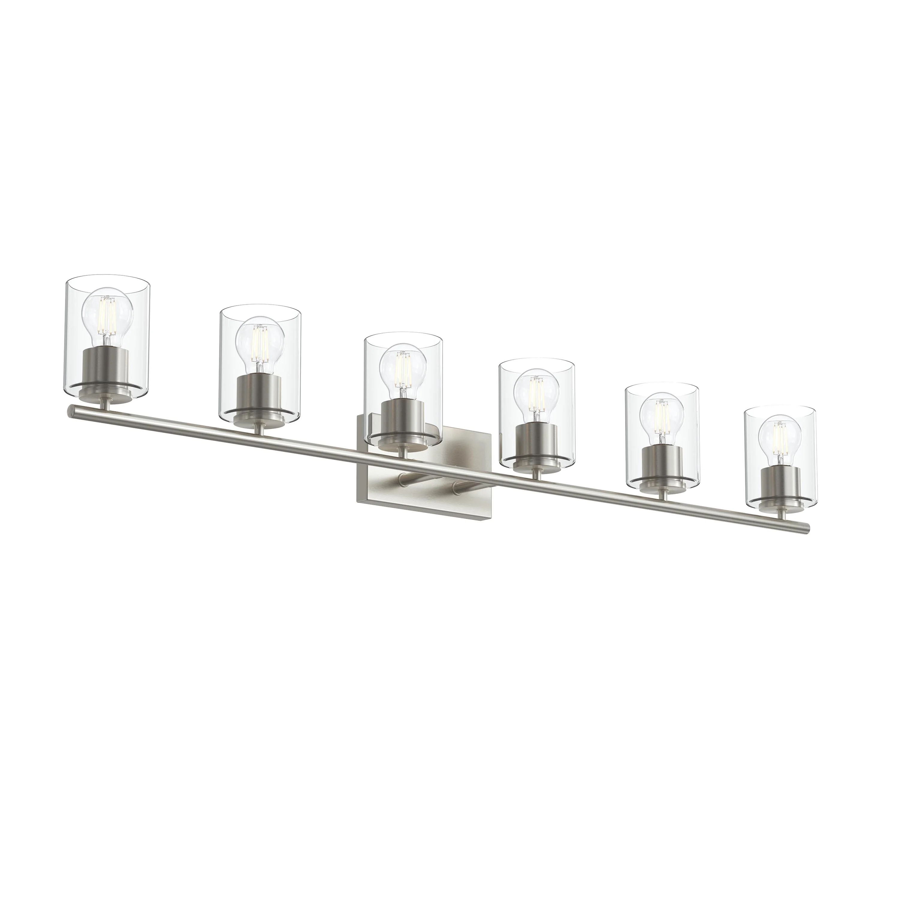 Replay Collection Six-Light Bath & Vanity Light with Clear Glass Shades