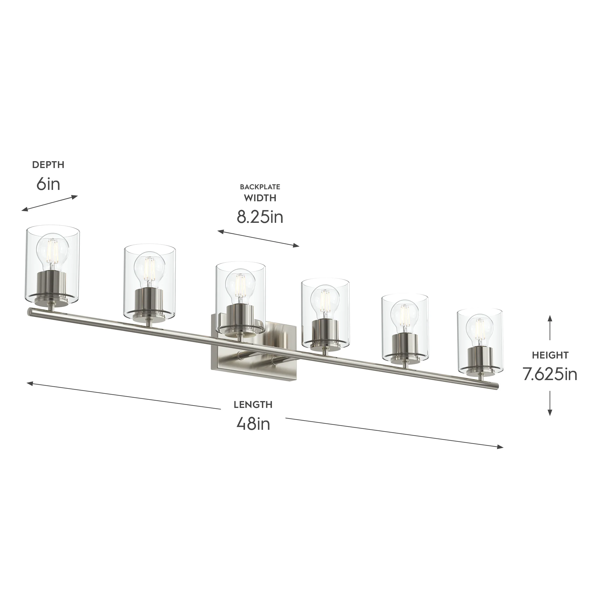 Replay Collection Six-Light Bath & Vanity Light with Clear Glass Shades - Image 33