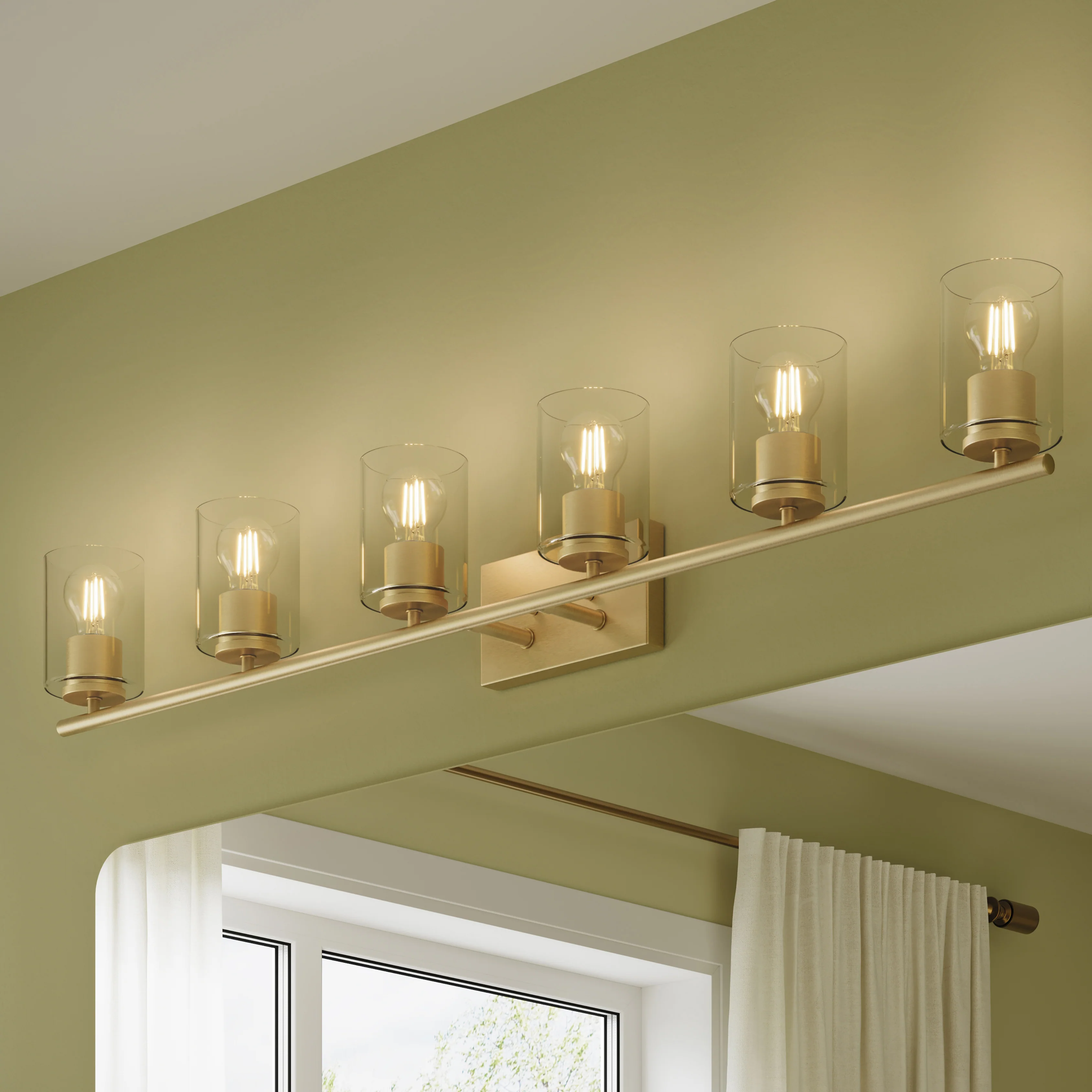 Replay Collection Six-Light Bath & Vanity Light with Clear Glass Shades - Image 39