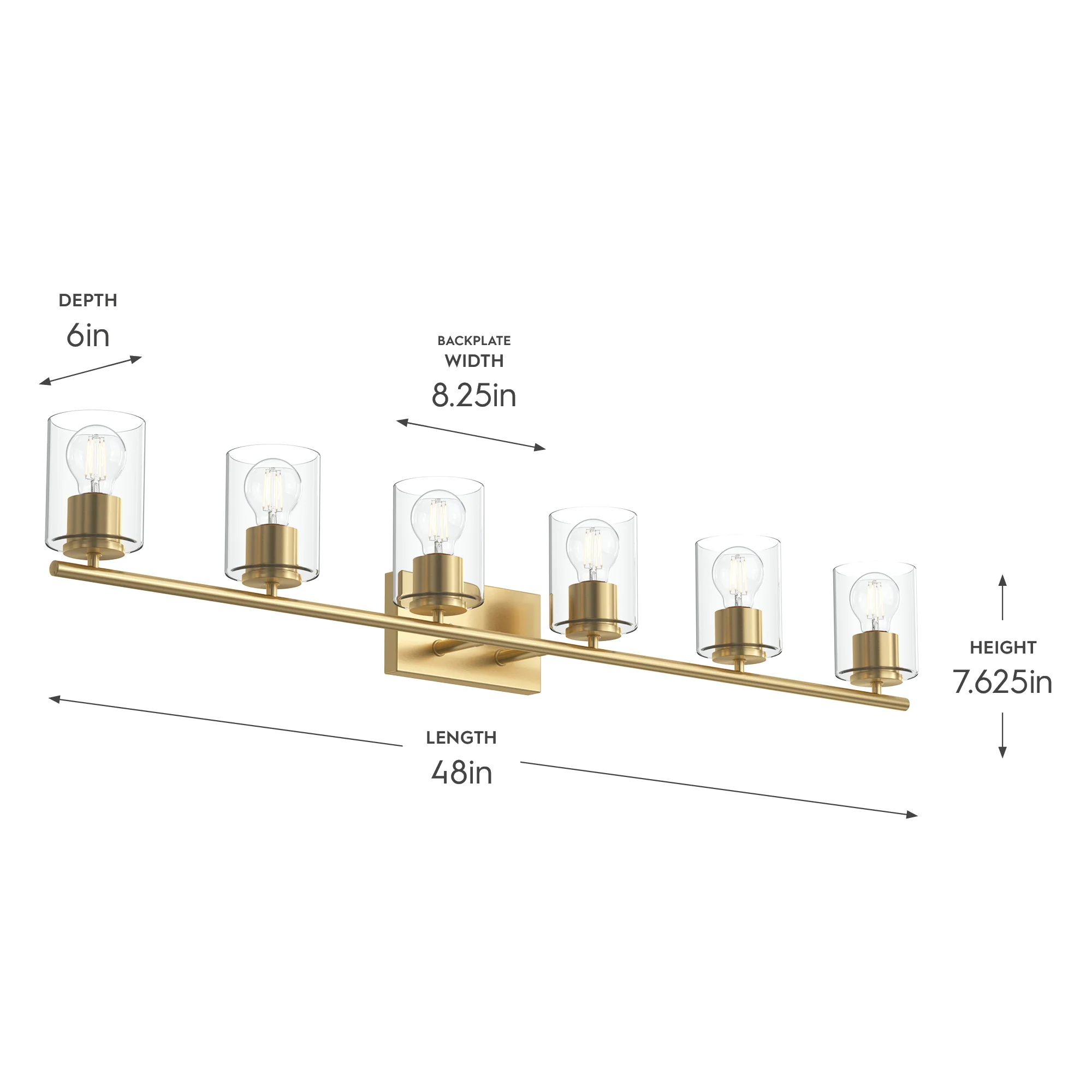 Replay Collection Six-Light Bath & Vanity Light with Clear Glass Shades - Image 41