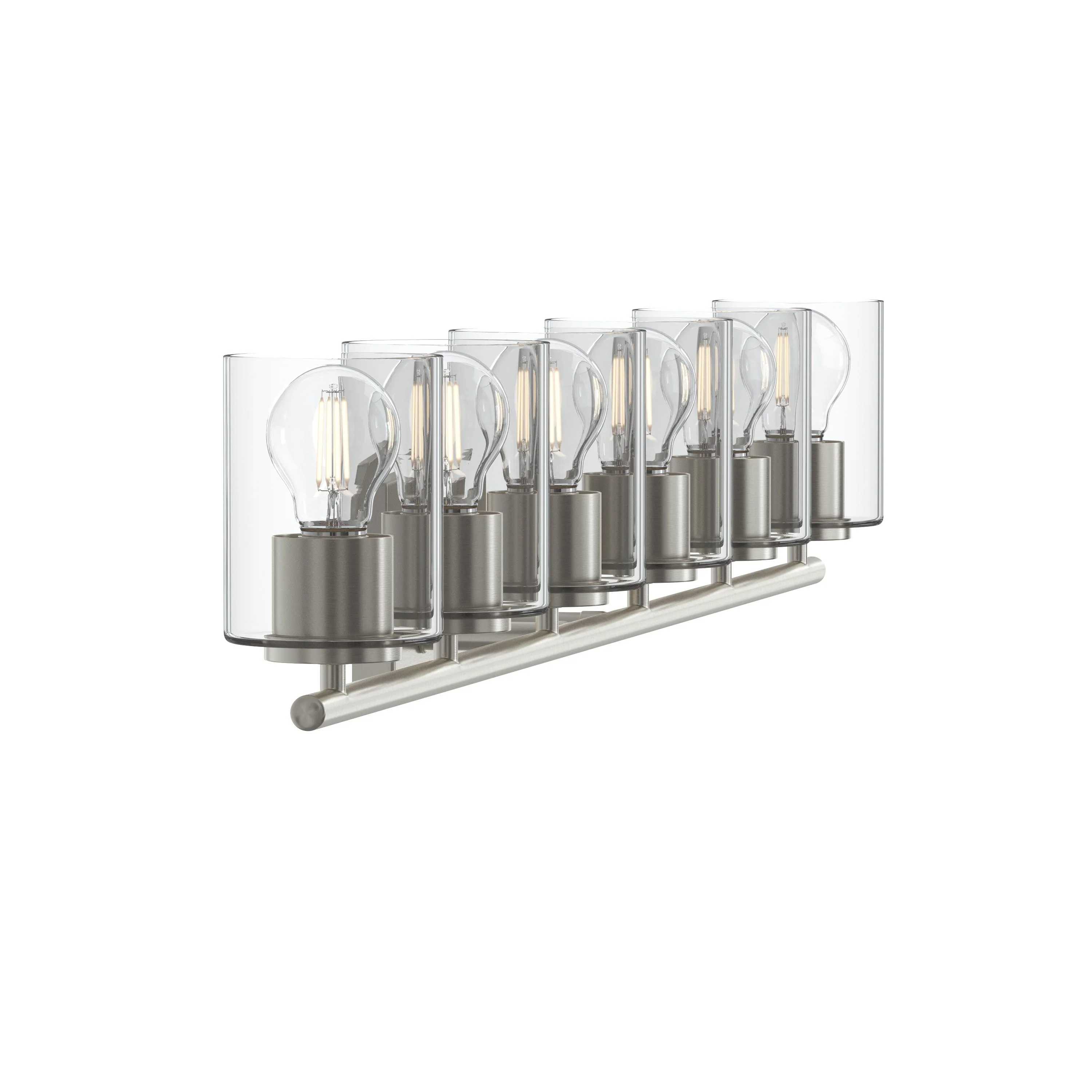 Replay Collection Six-Light Bath & Vanity Light with Clear Glass Shades - Image 7