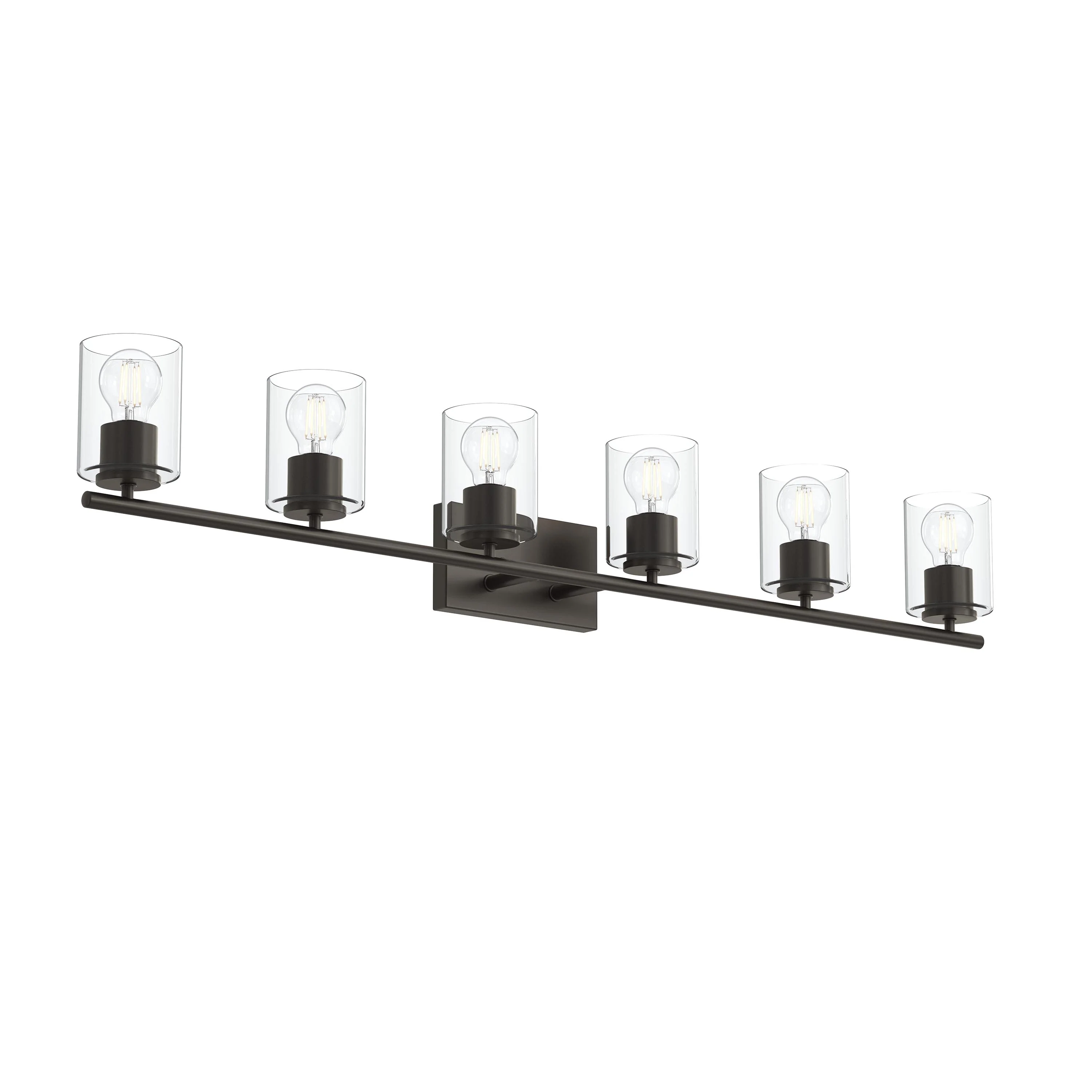 Replay Collection Six-Light Bath & Vanity Light with Clear Glass Shades - Image 8