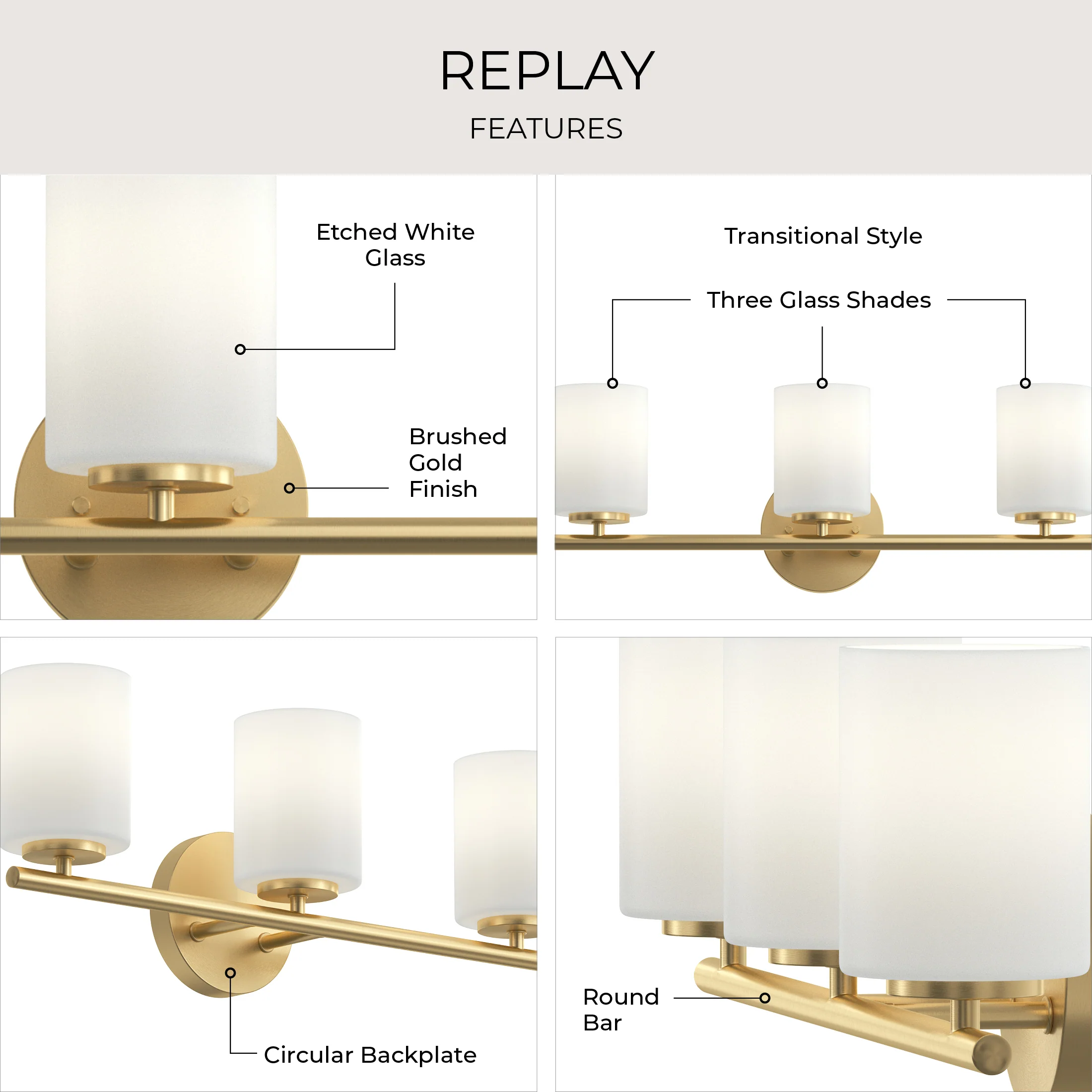 Replay Collection Three-Light Bath & Vanity - Image 15