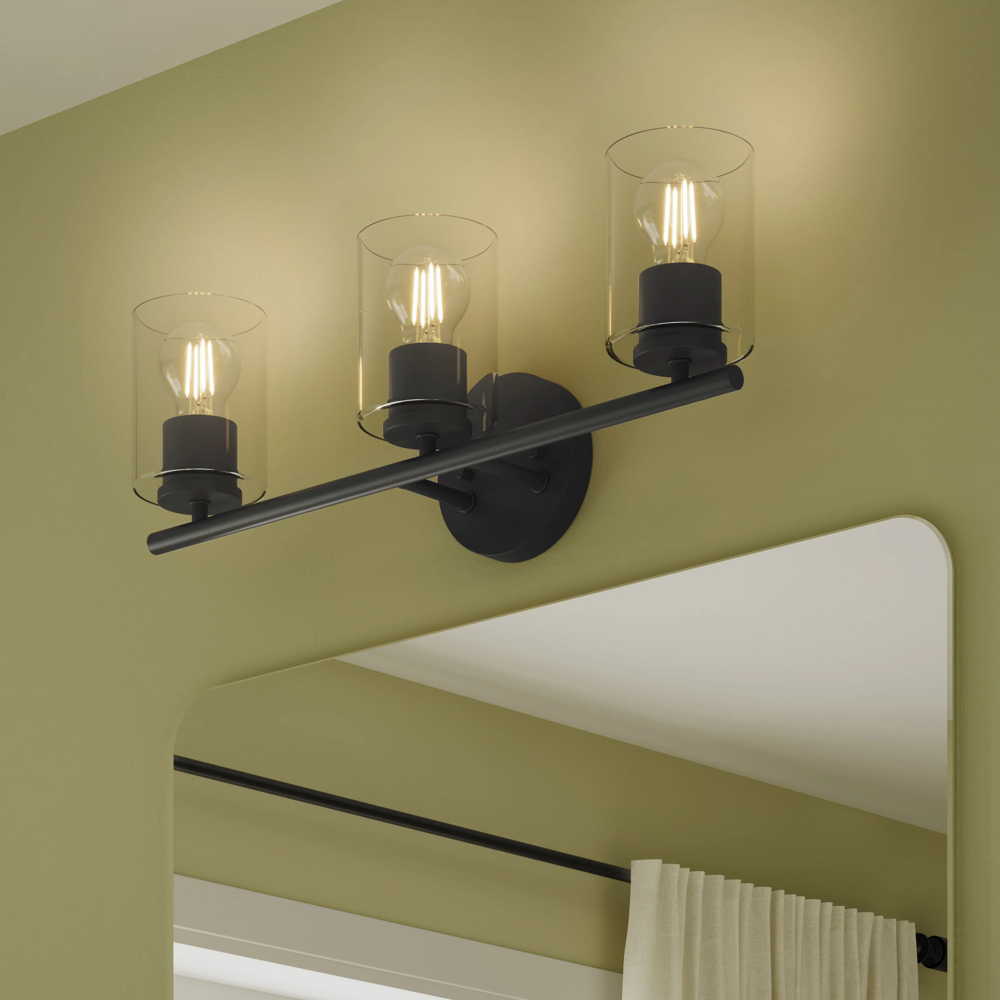 Replay Collection Three-Light Bath & Vanity Light with Clear Glass Shades - Image 30