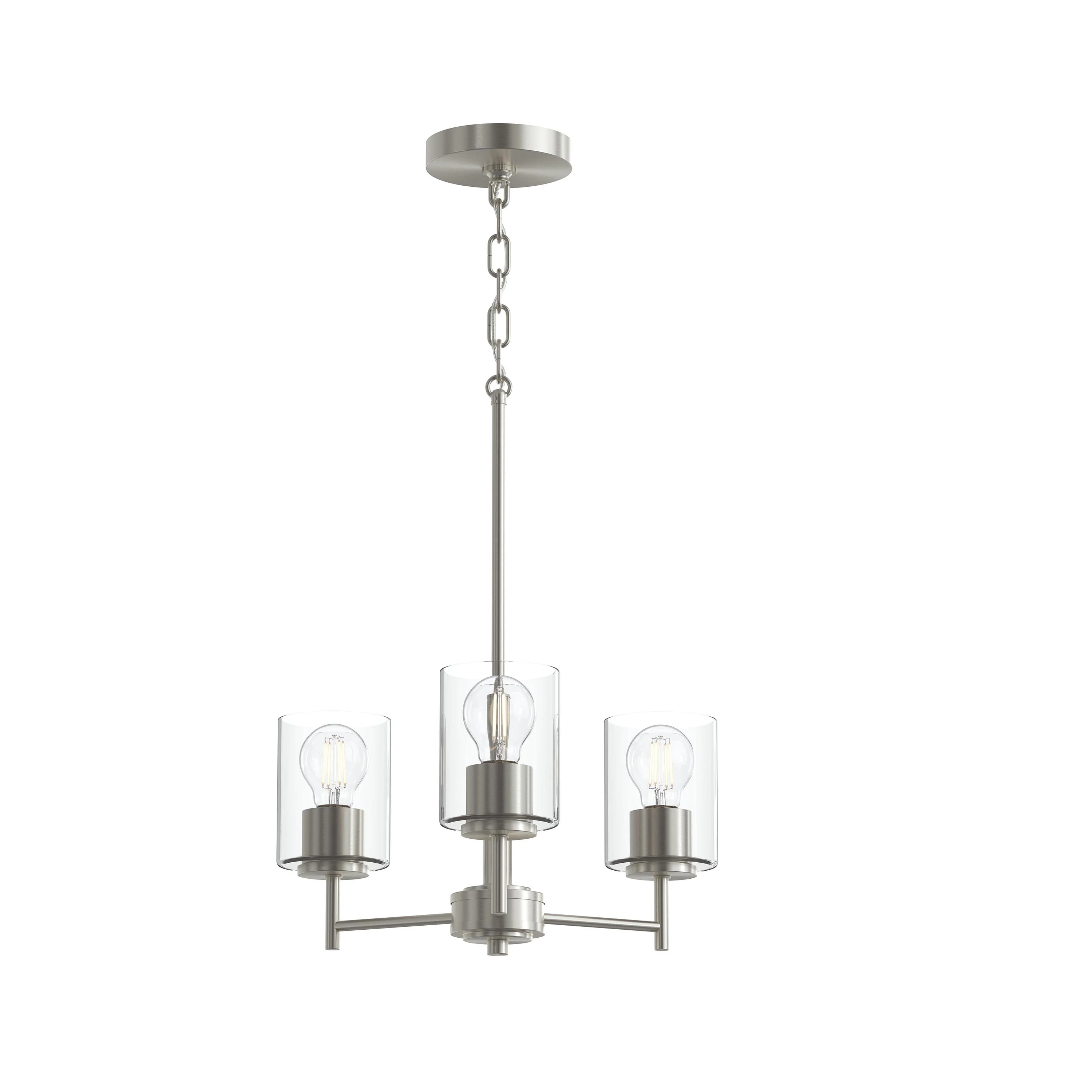 Replay Collection Three-Light Chandelier with Clear Glass Shades - Image 4