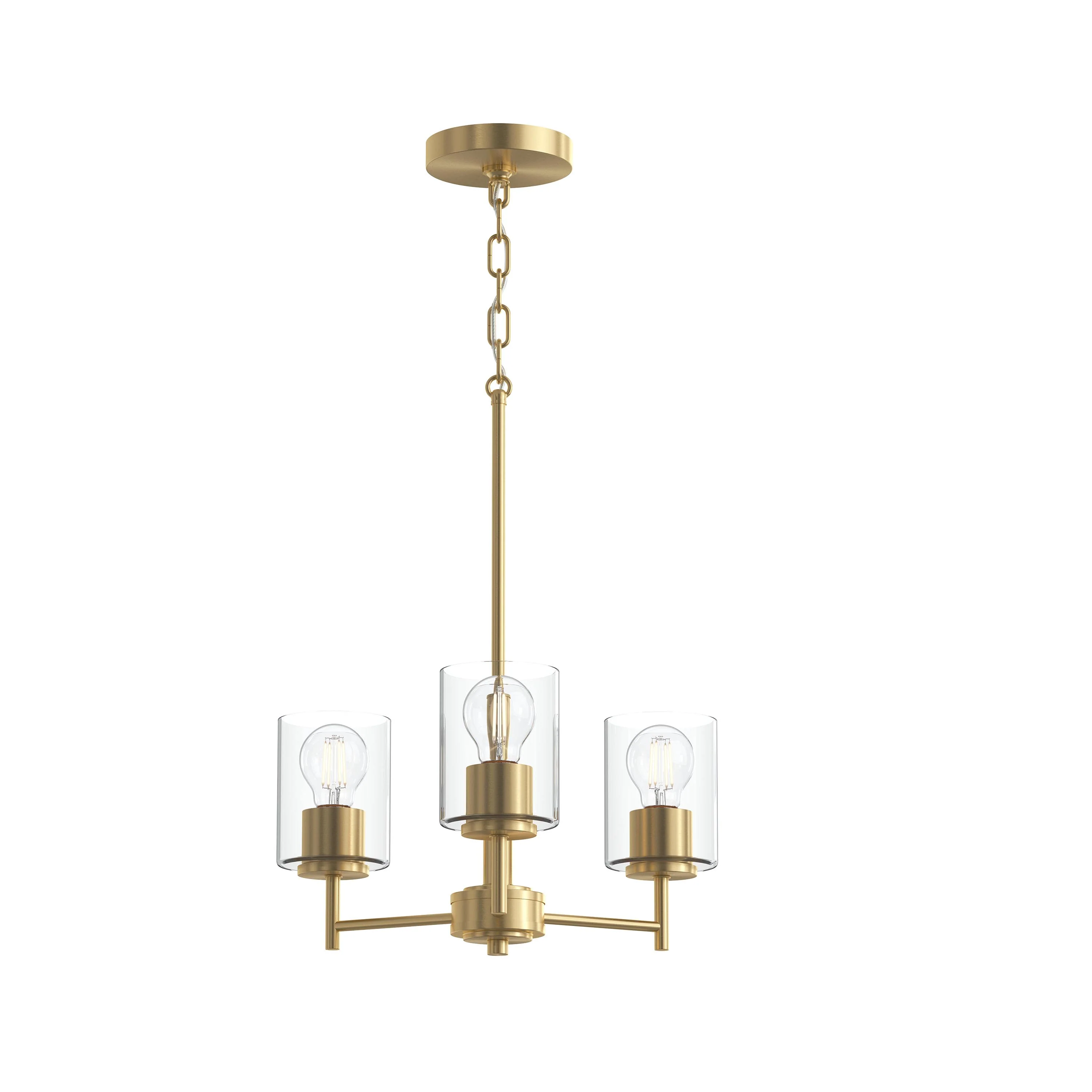 Replay Collection Three-Light Chandelier with Clear Glass Shades - Image 5