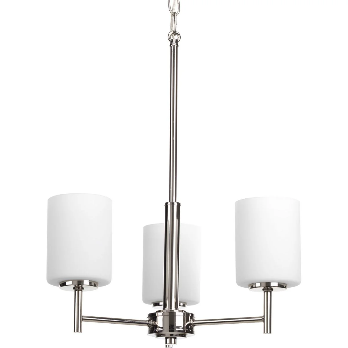 Replay Collection Three-Light Etched White Glass Chandelier Light