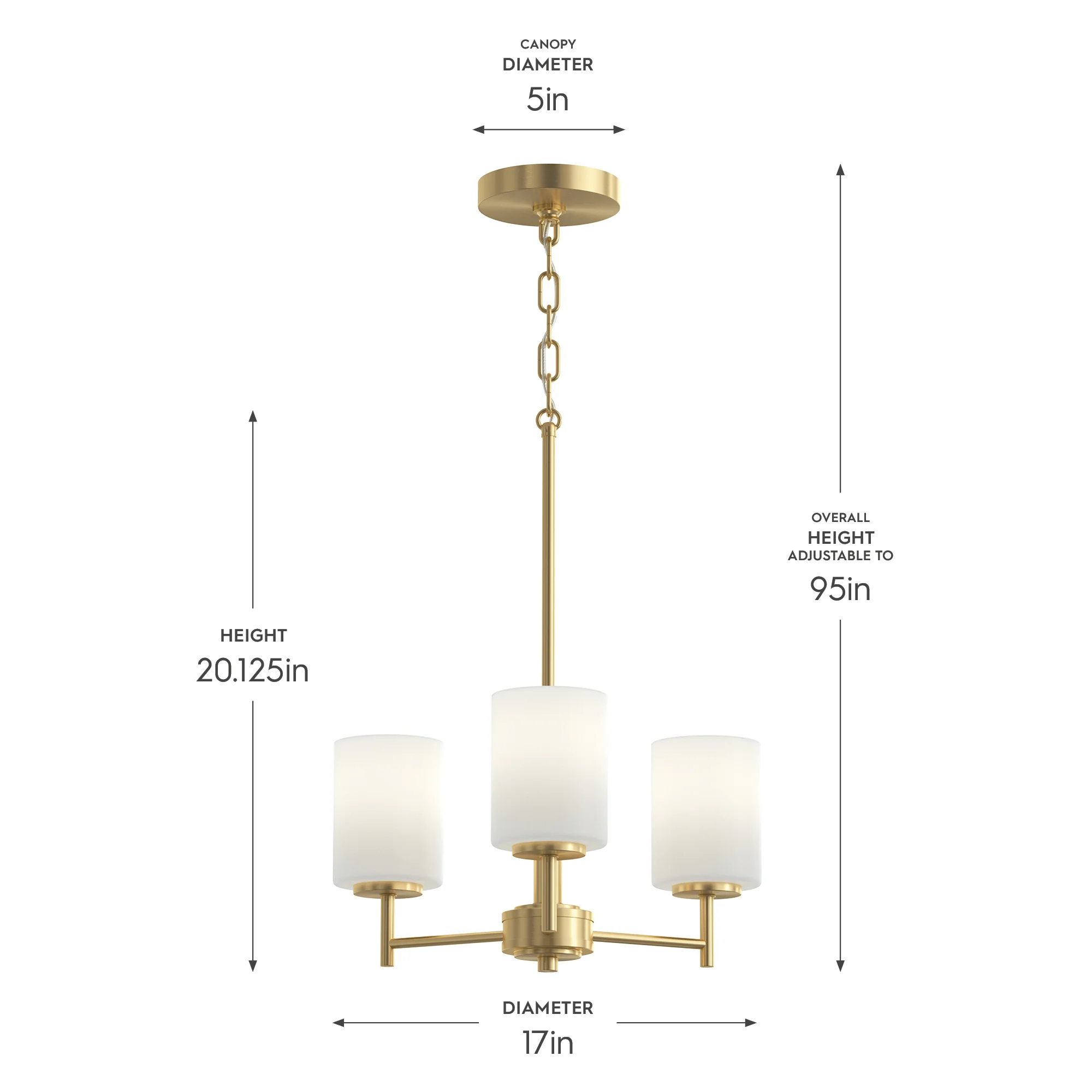 Replay Collection Three-Light Etched White Glass Chandelier Light - Image 6