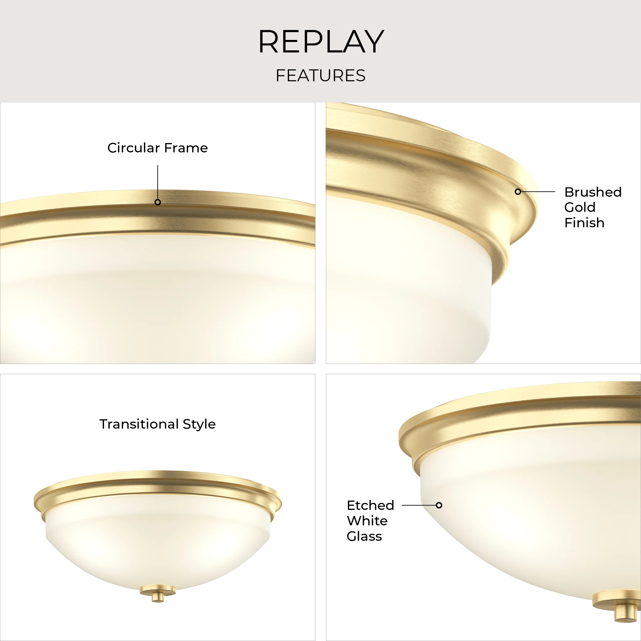 Replay Collection Two-light 14" Flush Mount - Image 12
