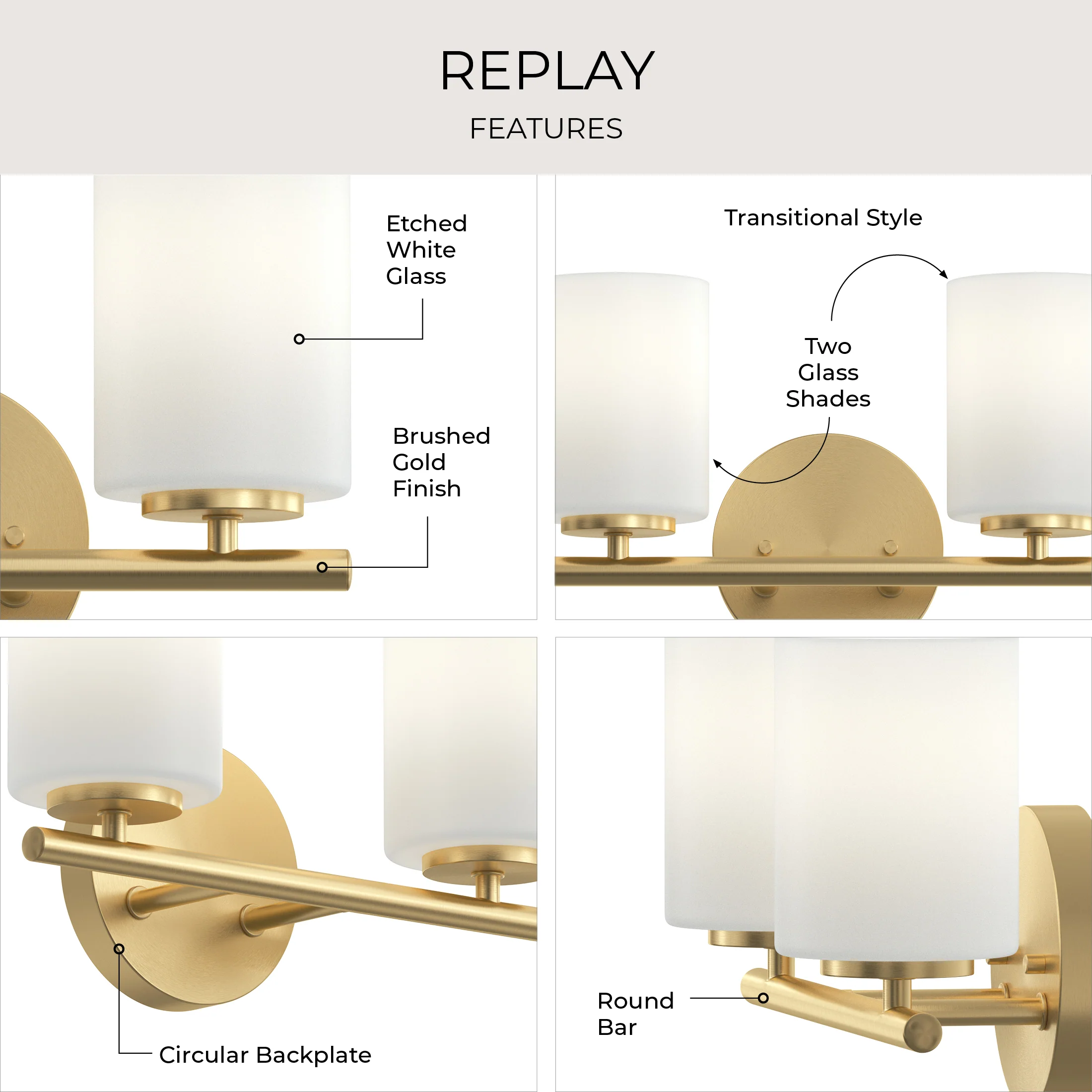 Replay Collection Two-Light Bath & Vanity - Image 15