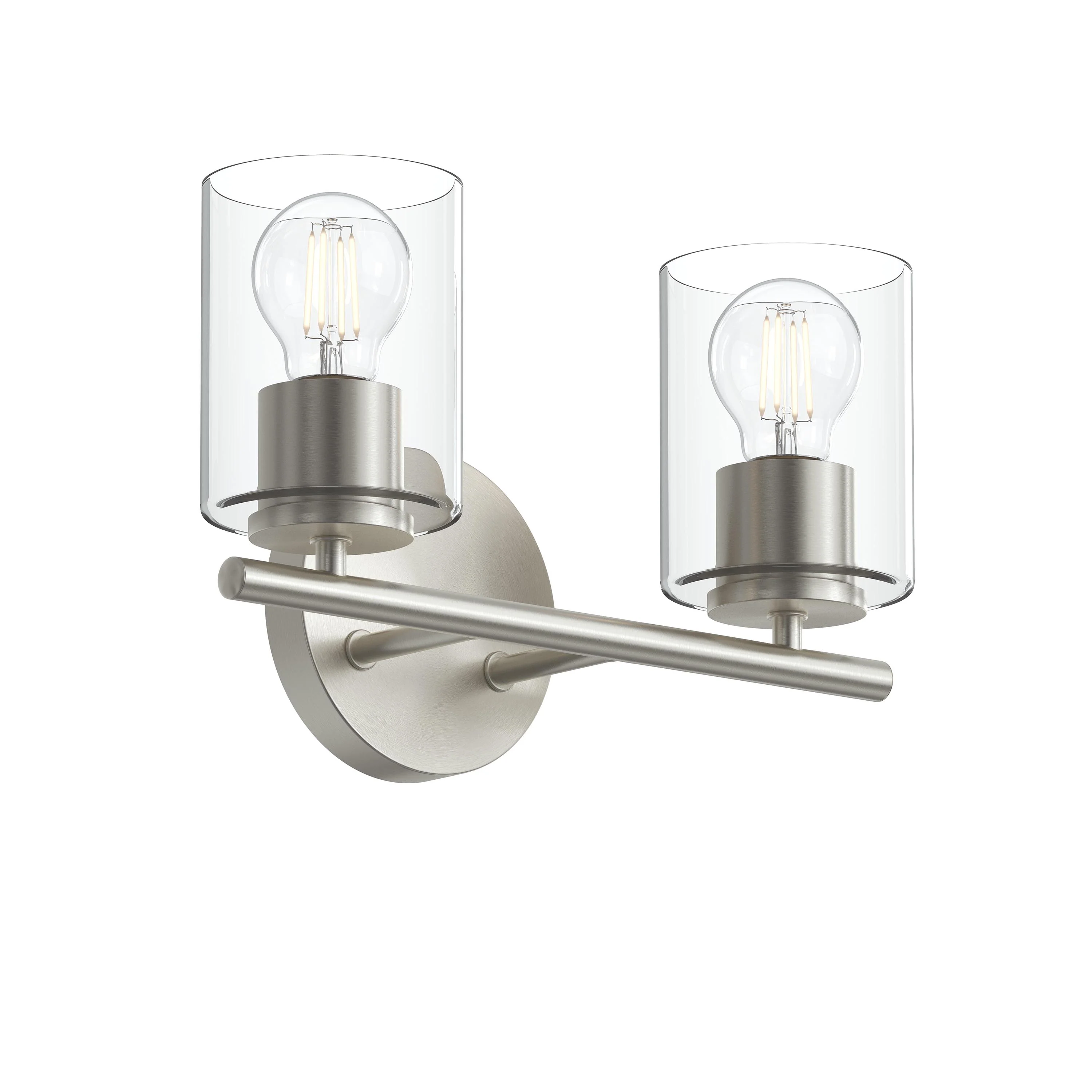 Replay Collection Two-Light Bath & Vanity Light with Clear Glass Shades