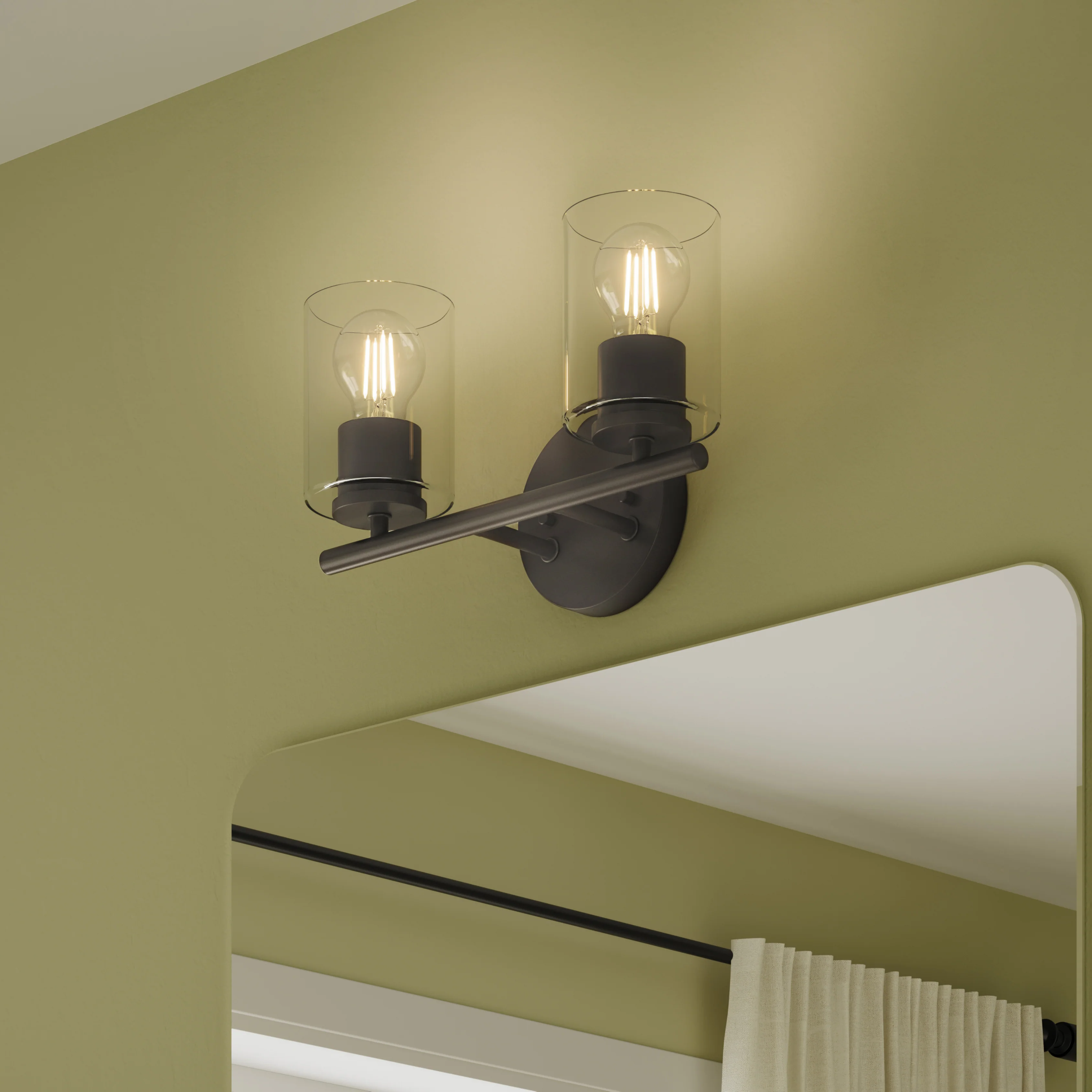 Replay Collection Two-Light Bath & Vanity Light with Clear Glass Shades - Image 12